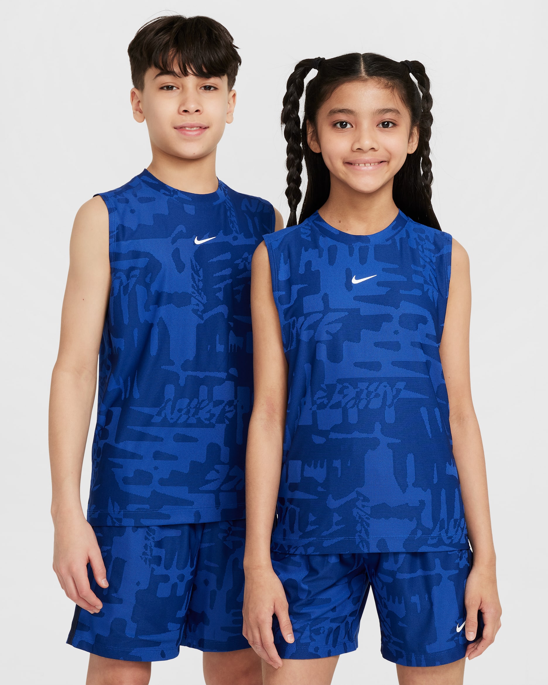 Nike Multi Big Kids' Dri-FIT Sleeveless Top - Game Royal/White