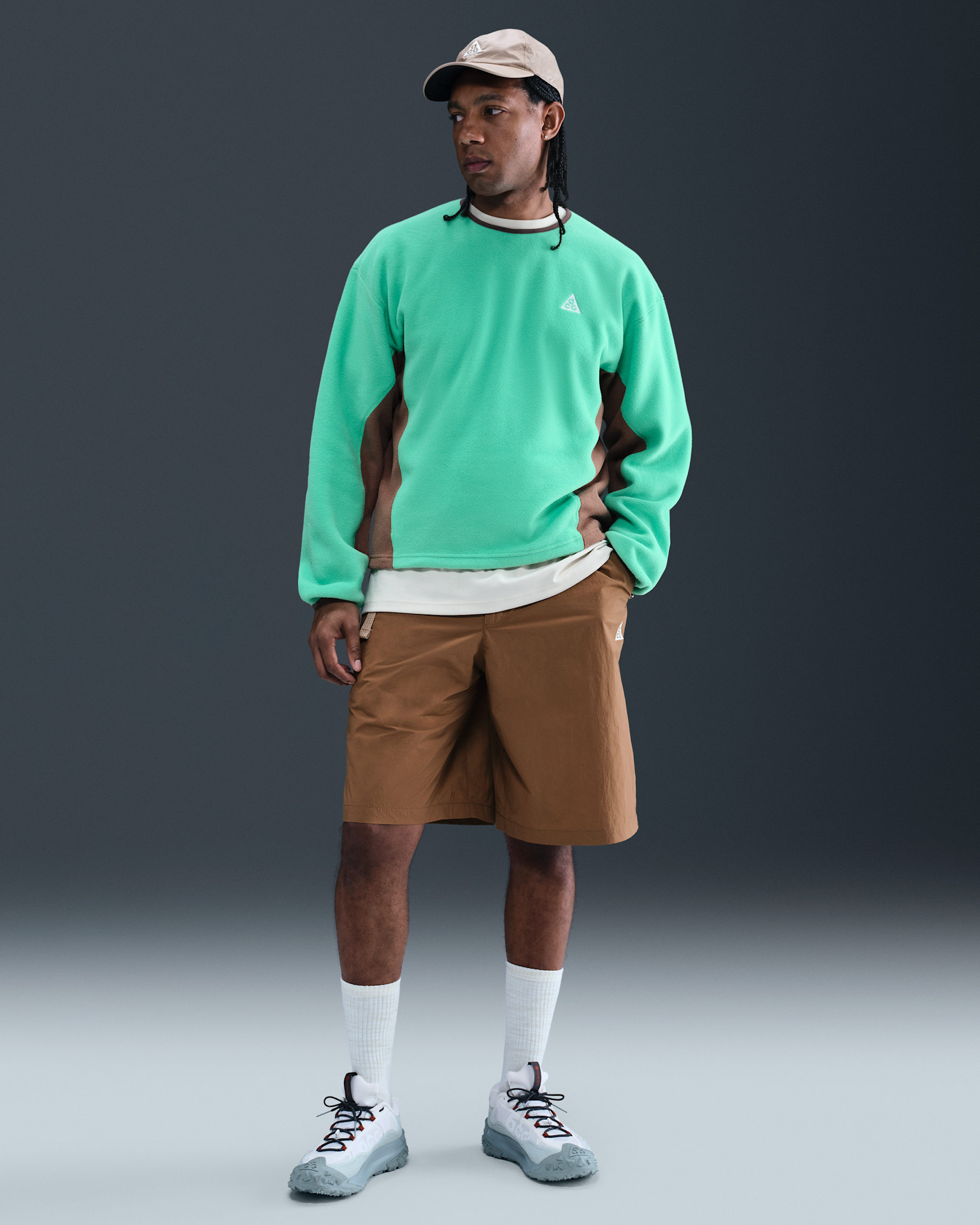 Nike ACG "Orb Weaver" UV Repel Oversized Shorts - Mosswood Brown/Parachute Beige/Light Khaki/Summit White