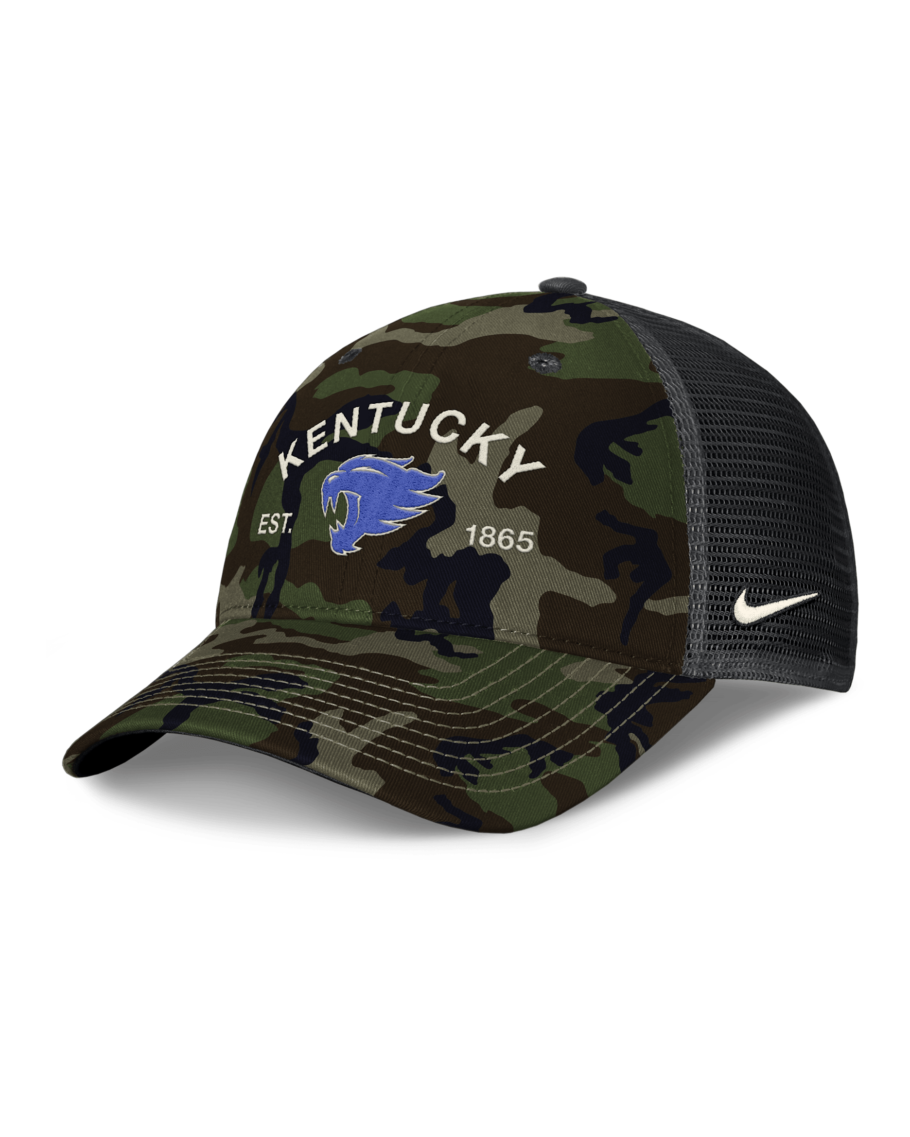 Kentucky 2025 Military Appreciation Rise Men's Nike College Trucker Adjustable Hat - Olive