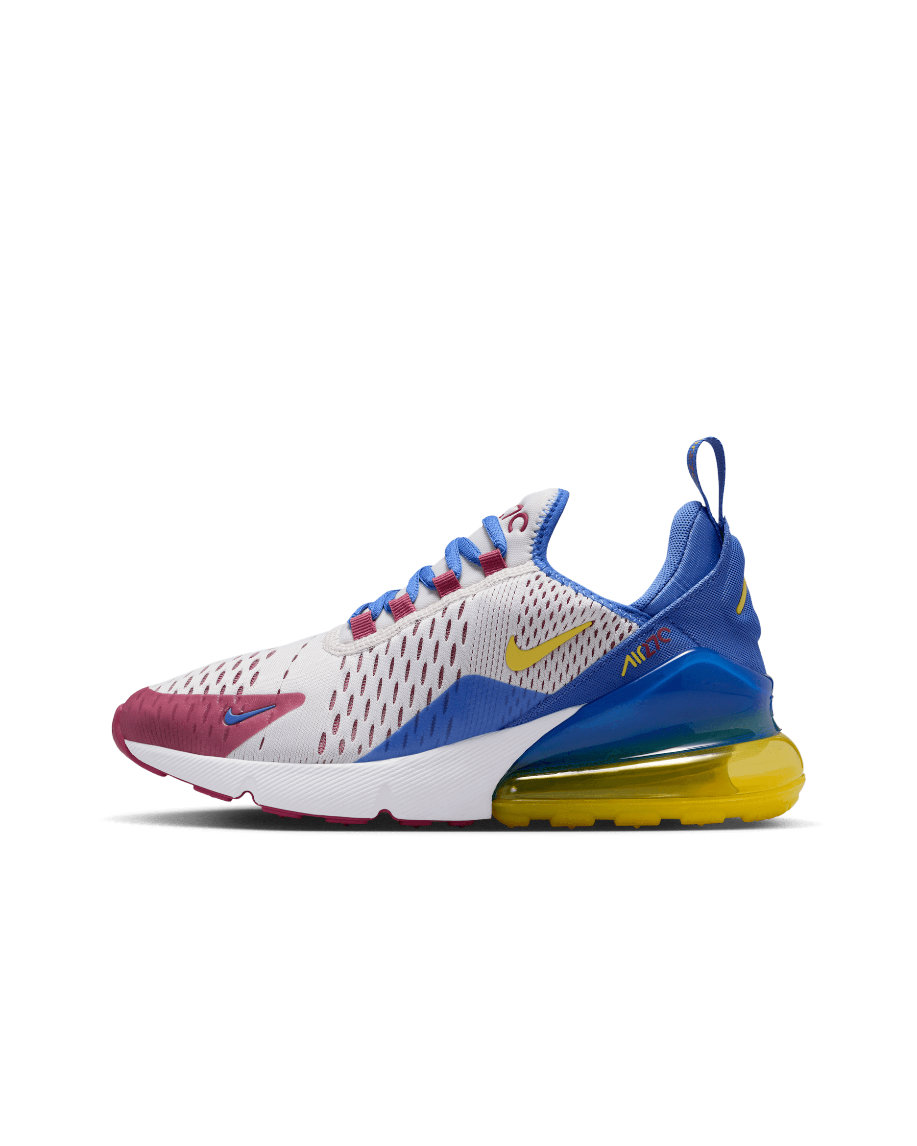 Nike Air Max 270 Big Kids' Shoes - Soft Pearl/Comet Blue/Sweet Beet/Bright Citron