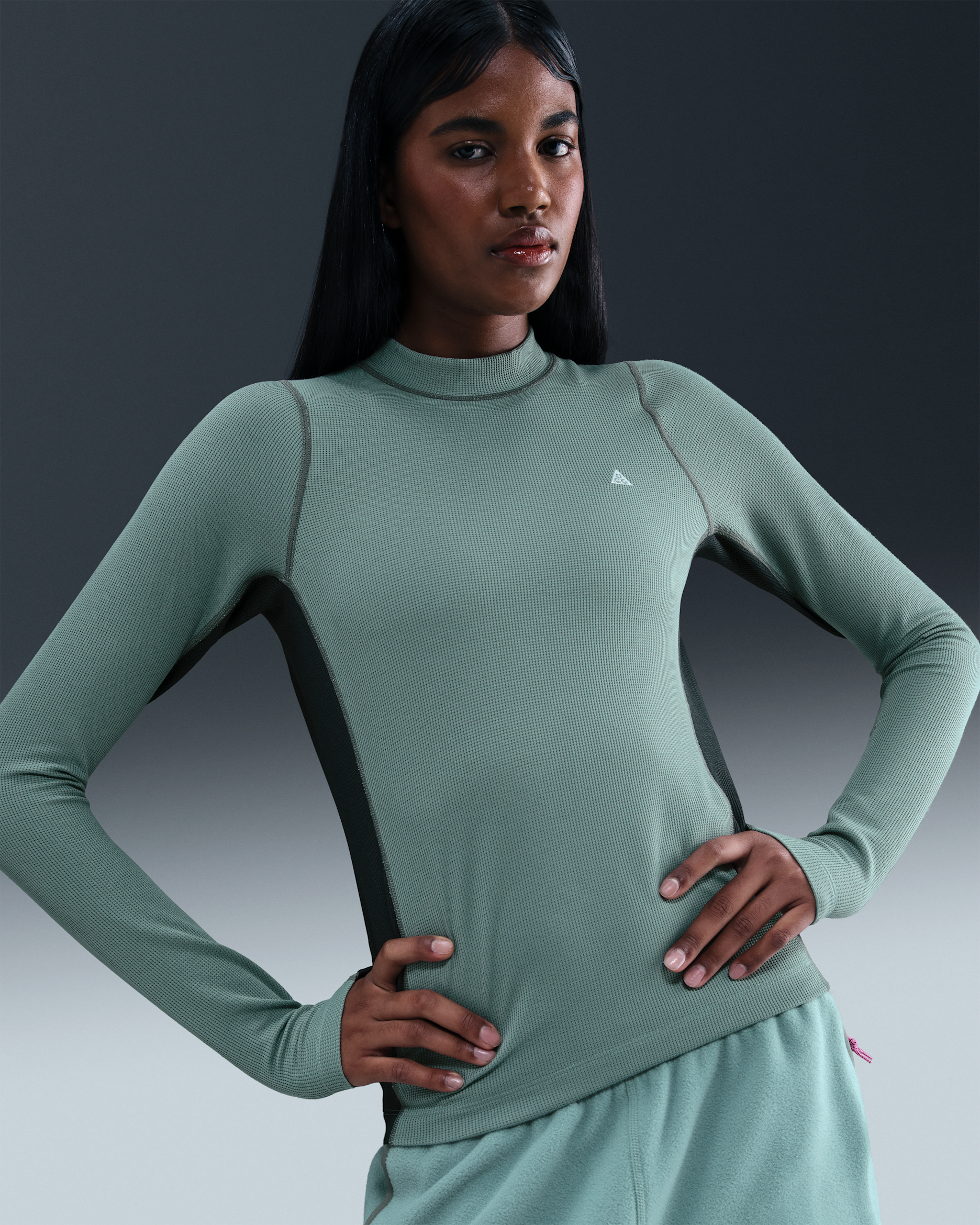 Nike ACG "Chinati" Dri-FIT-ADV-Funktionsunterwäsche mit langen Ärmeln (Damen) - Cannon/Seaweed/Clay Green/Summit White