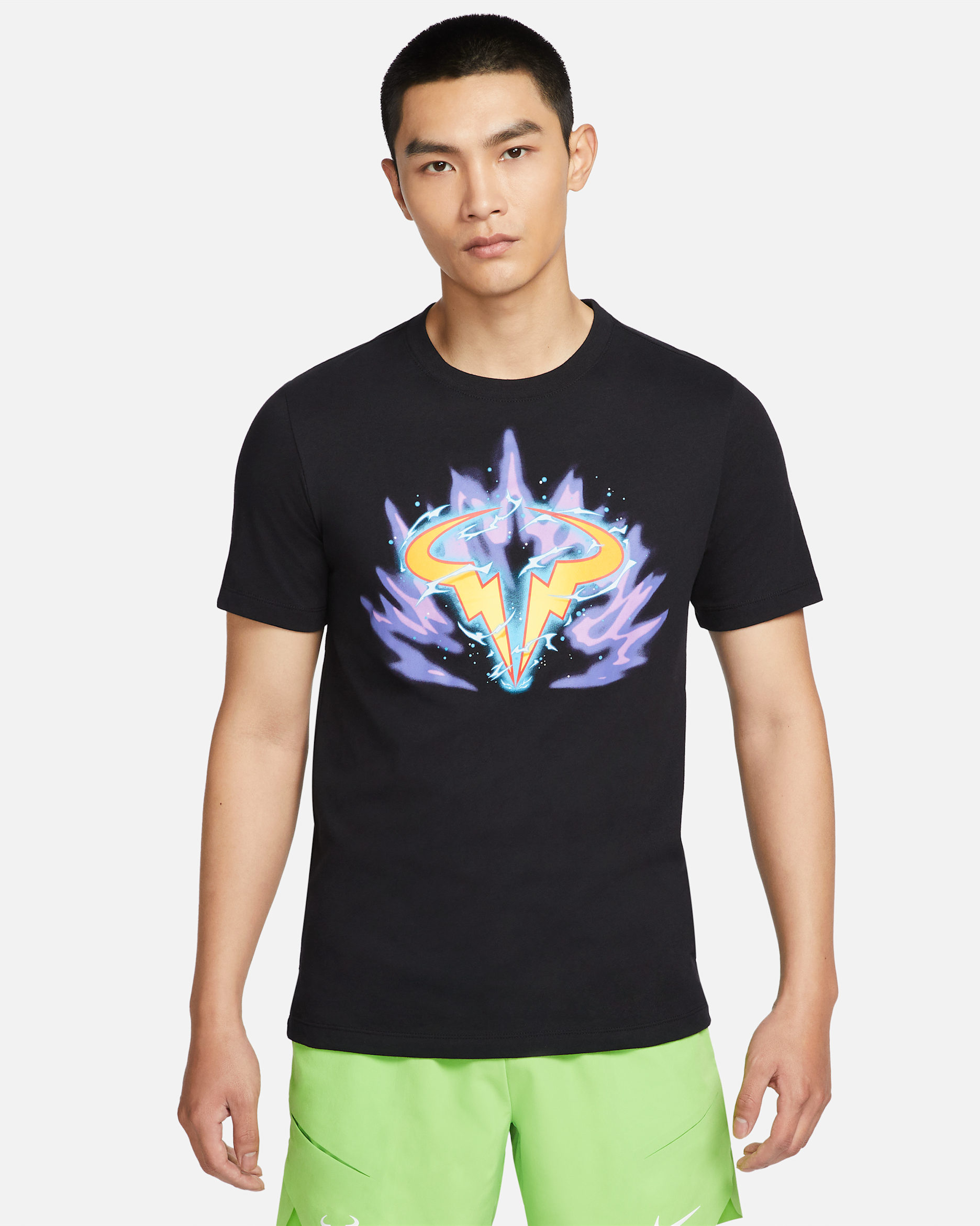 เสื้อยืดเทนนิสผู้ชาย NikeCourt Dri-FIT Rafa - ดำ