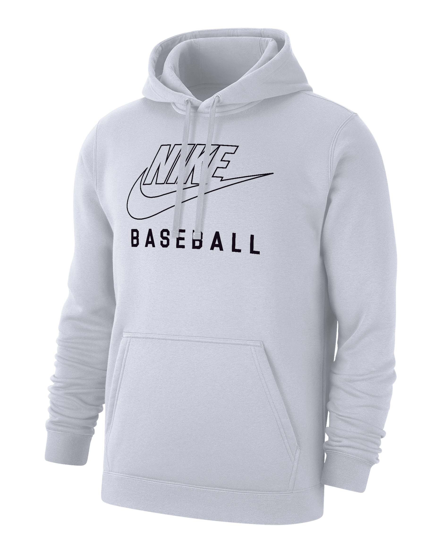 Nike Swoosh Club Fleece Men's Baseball Pullover Hoodie - White