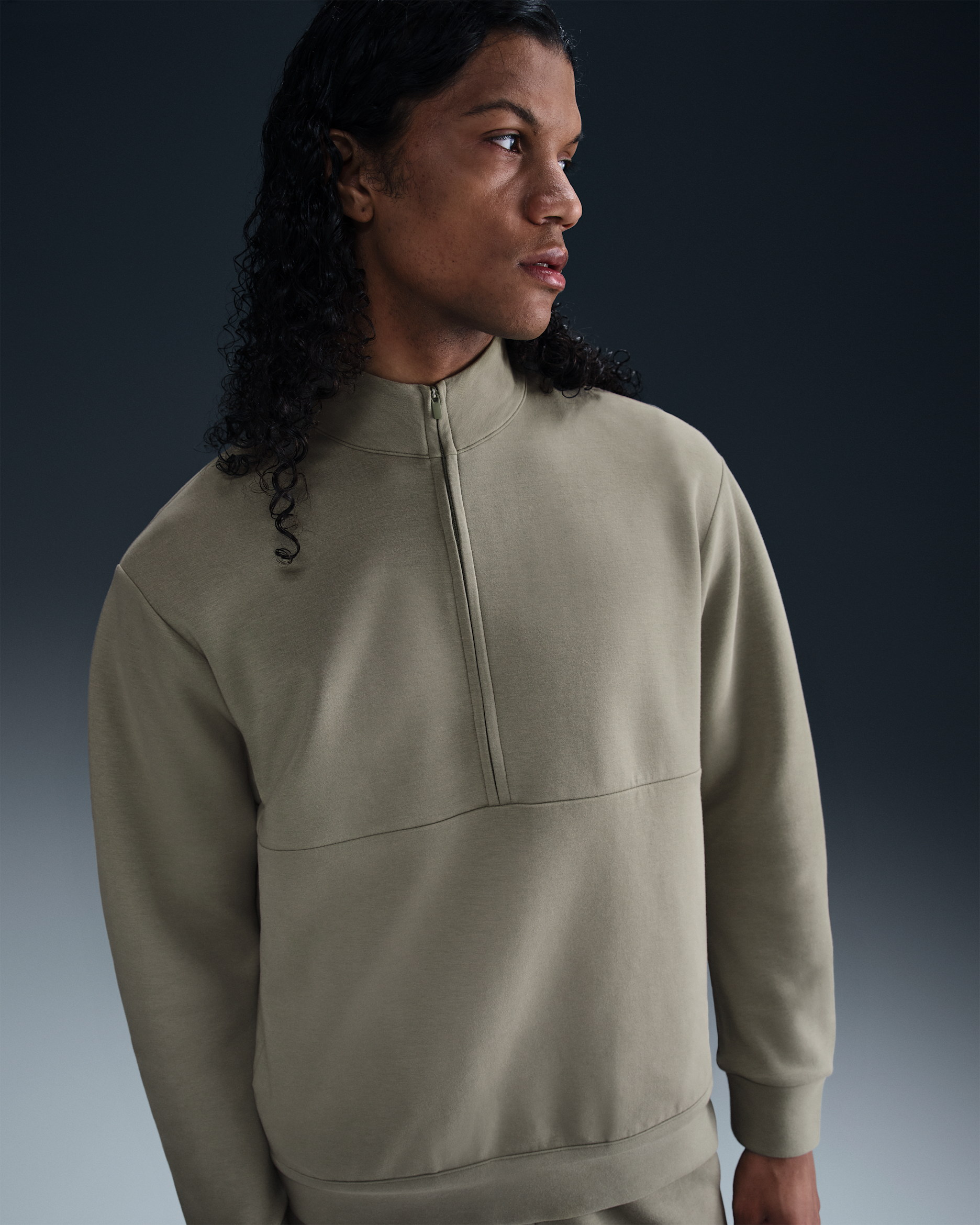 Nike 24.7 ImpossiblySoft Men's Dri-FIT 1/2-Zip Top - Light Army/Steel Green