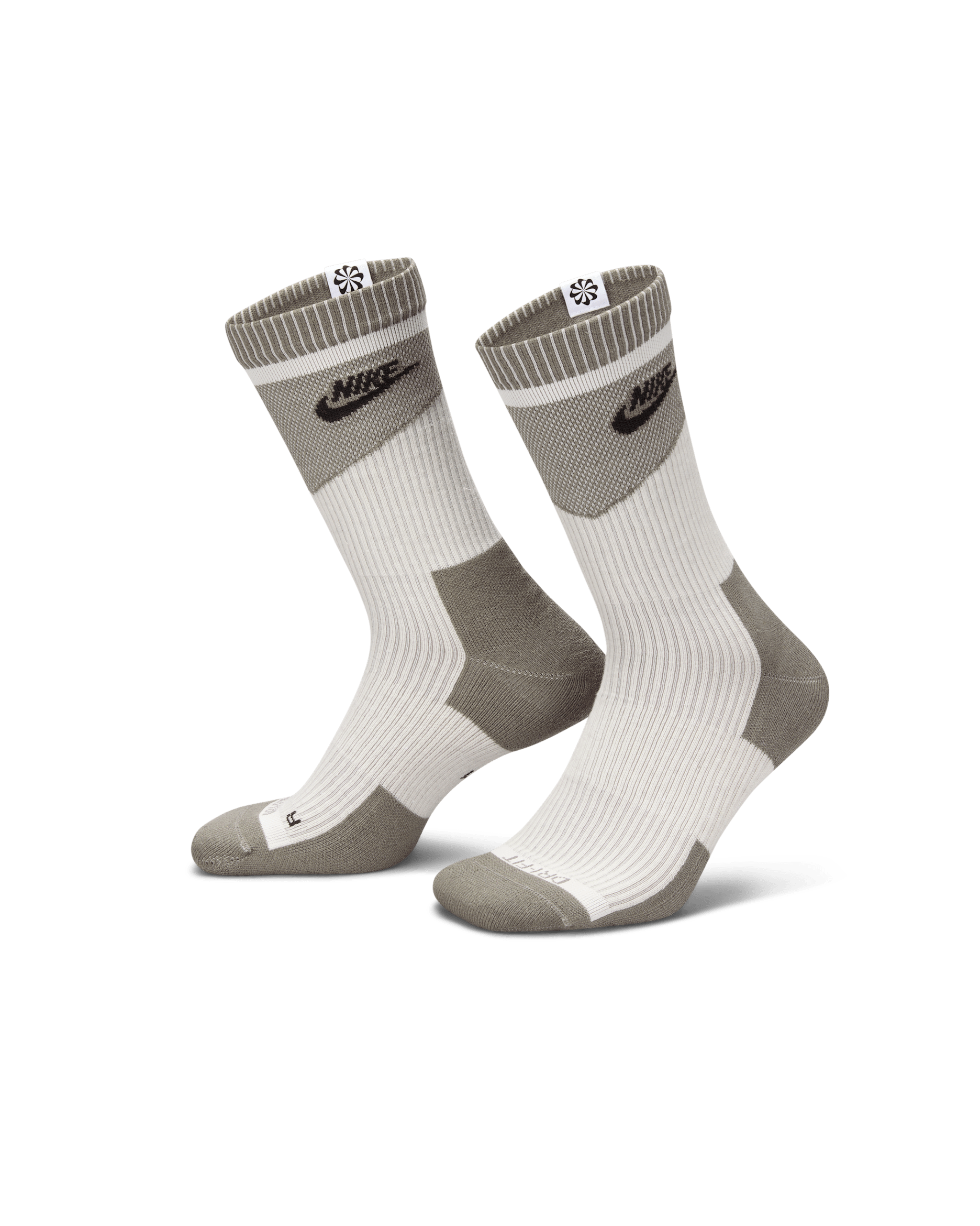 Nike Everyday Cushioned Crew Socks (1 Pair) - Flat Pewter/Summit White/Photon Dust/Black