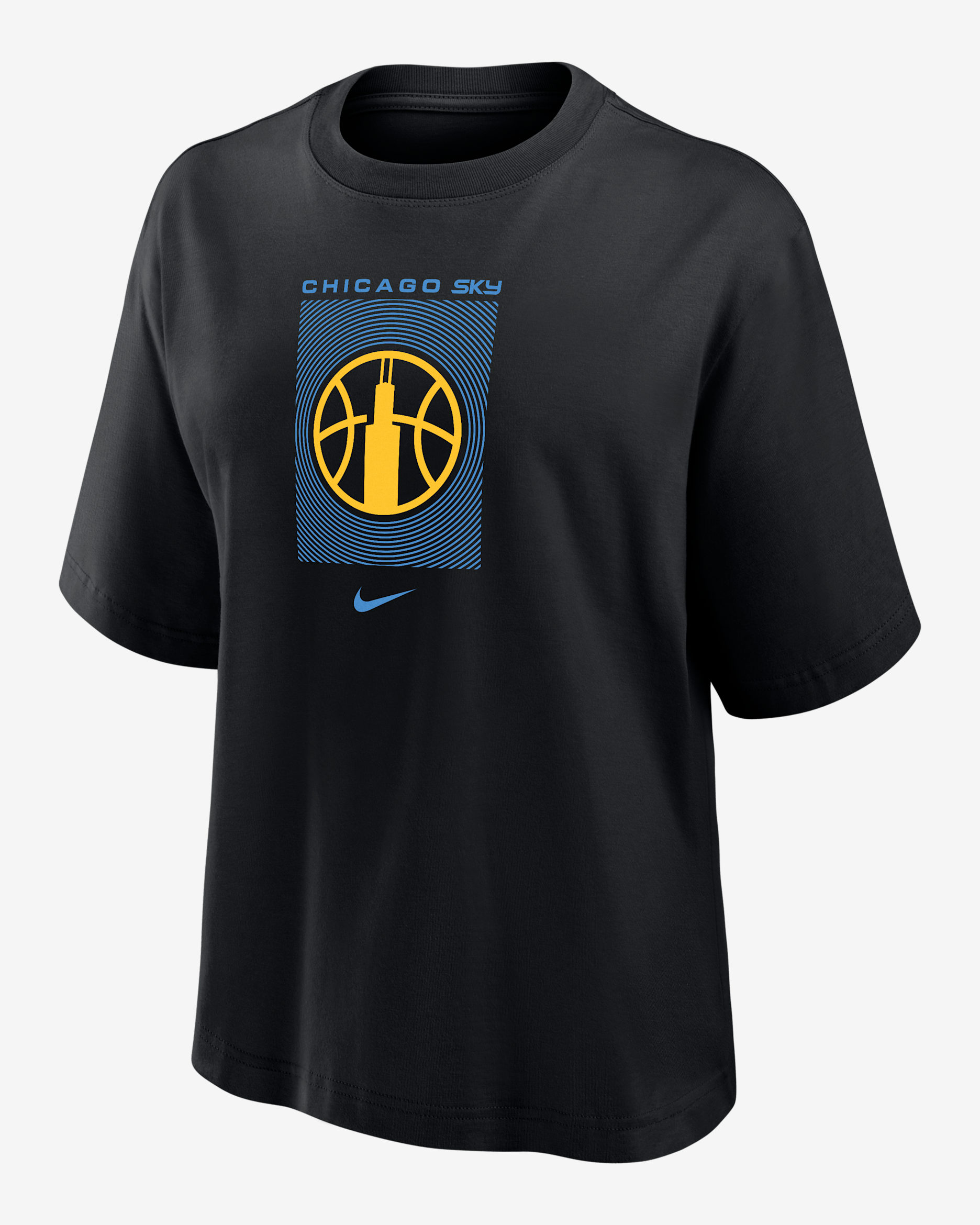 Playera Nike de la WNBA de corte cuadrado para mujer Chicago Sky - Negro