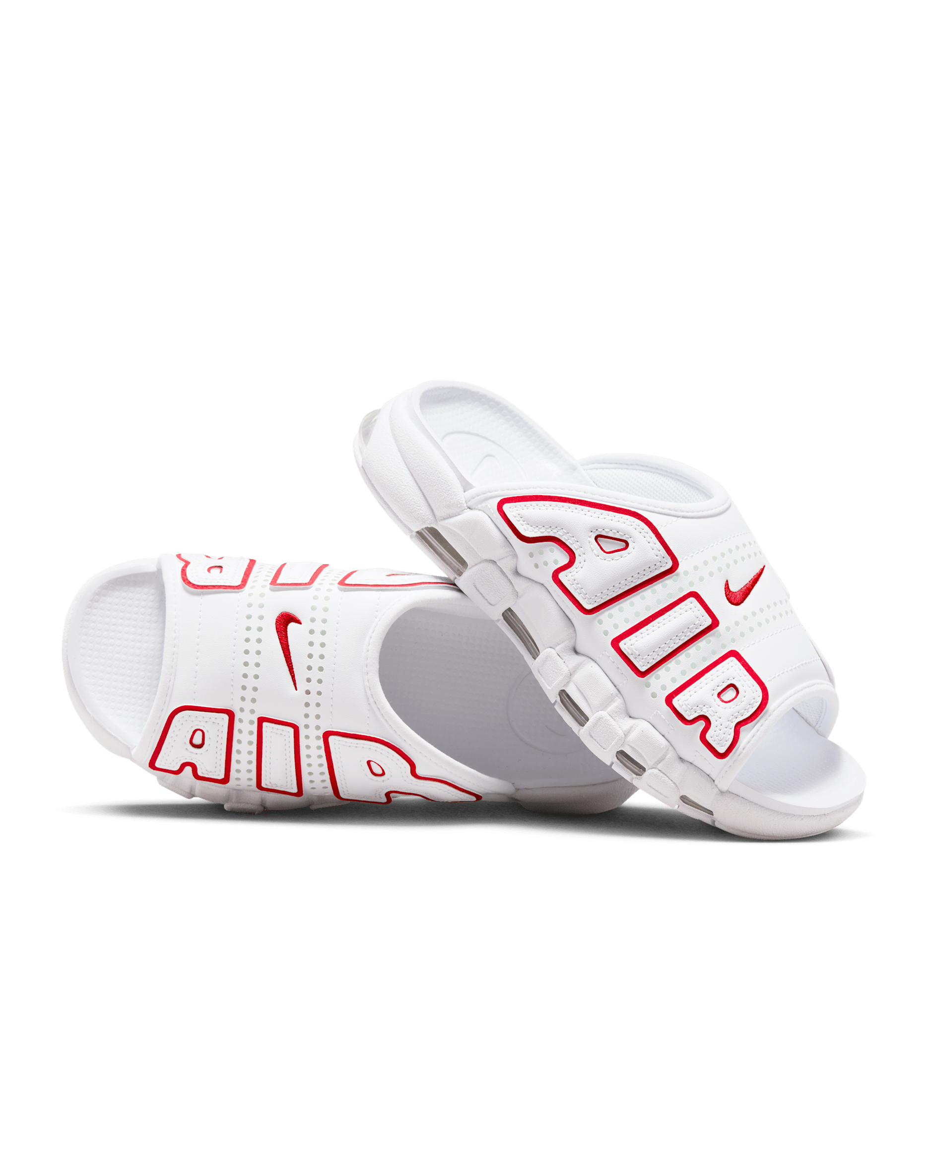 Nike Air More Uptempo Women's Slides - White/White/University Red