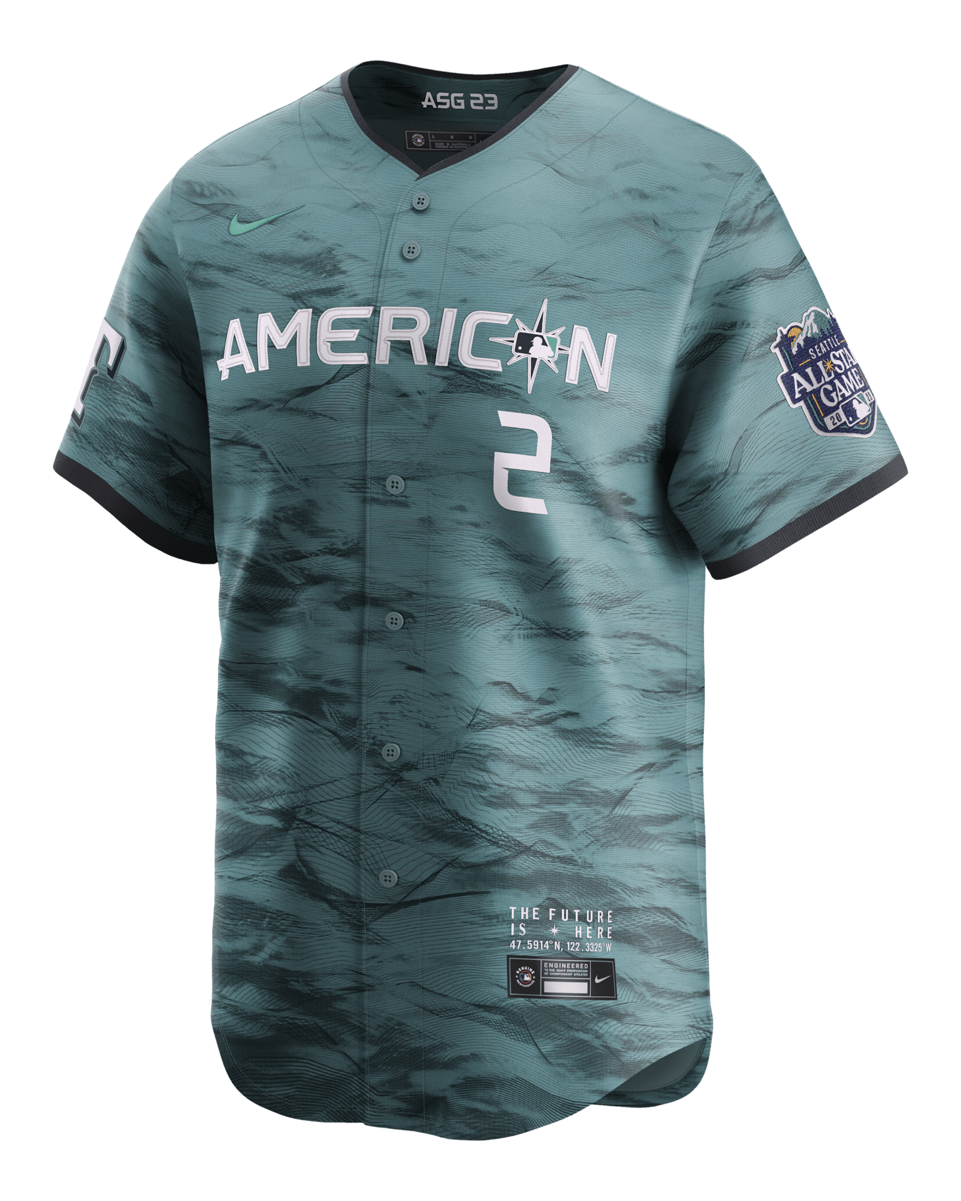 Jersey Nike de la MLB Limited para hombre Marcus Semien American League 2023 All-Star Game - Azul verdoso