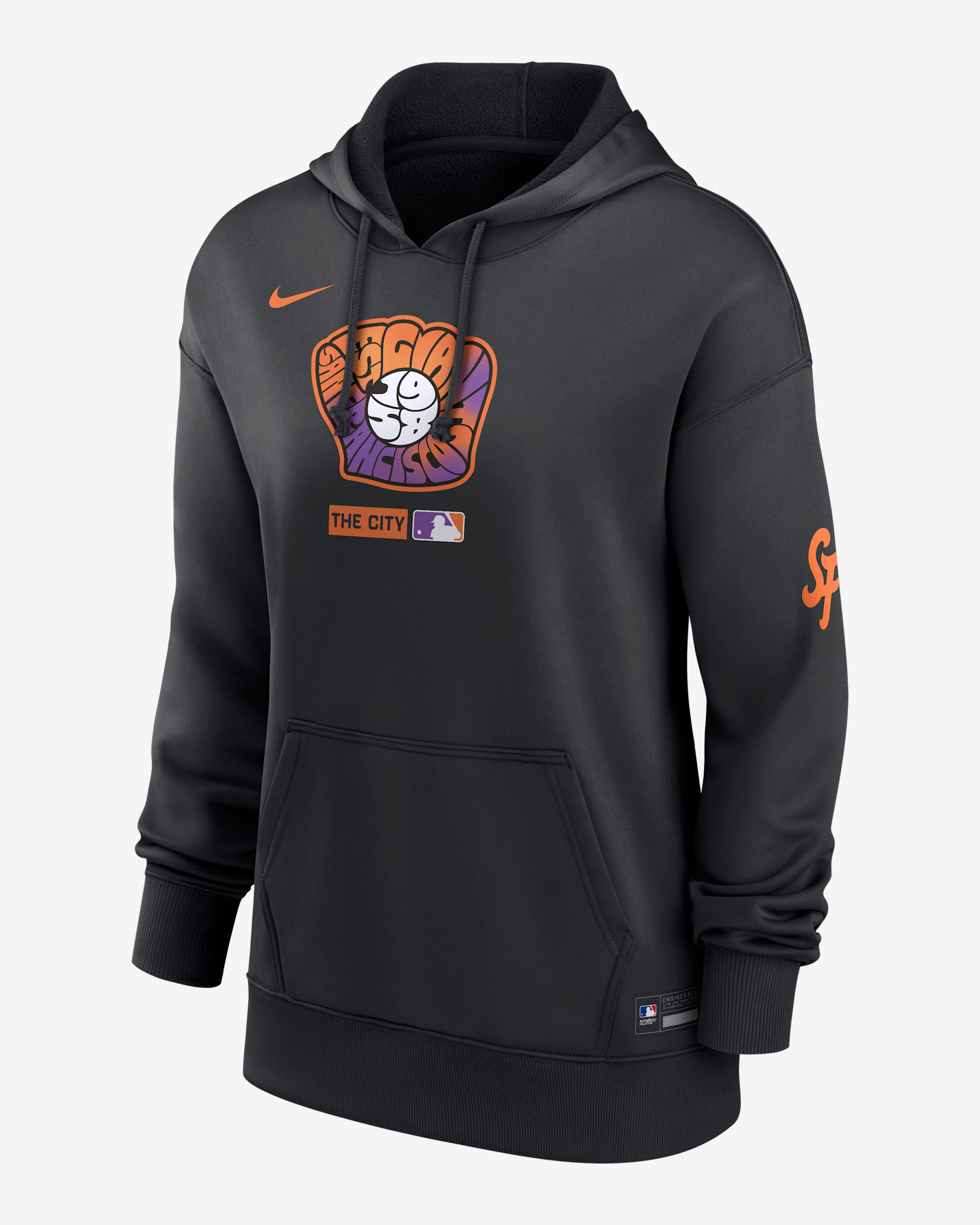 San Francisco Giants Authentic Collection City Connect Women's Nike Therma MLB Pullover Hoodie - Black