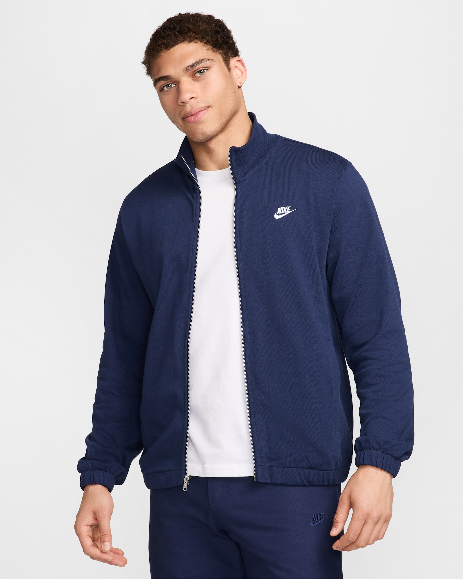 Nike Club Men's Knit Jacket - Midnight Navy/Midnight Navy/White