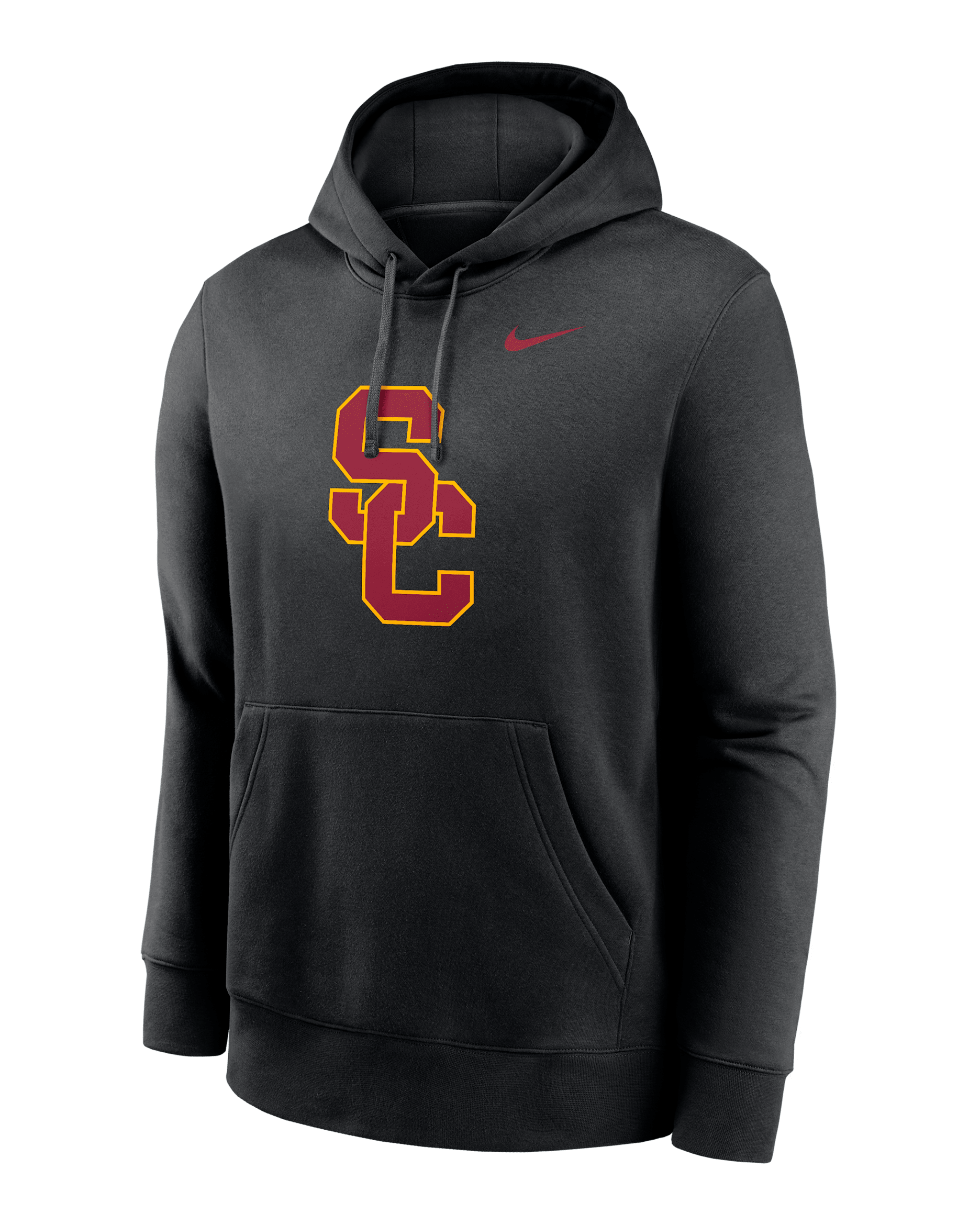 Sudadera con gorro sin cierre universitaria Nike para hombre USC Trojans Primetime Club Primary Logo - Negro