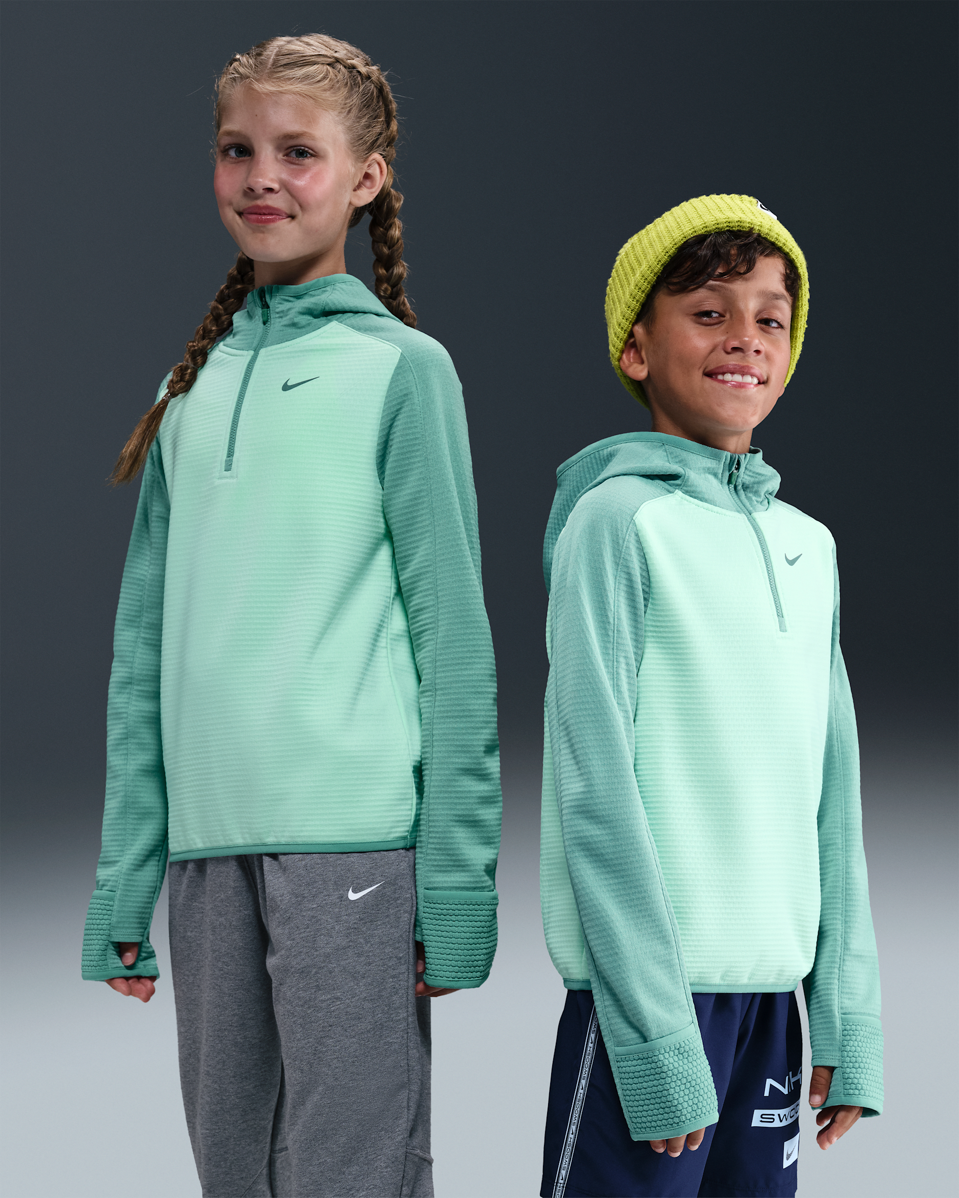 Nike Older Kids' Therma-FIT 1/4-Zip Top - Mint Foam/Cannon