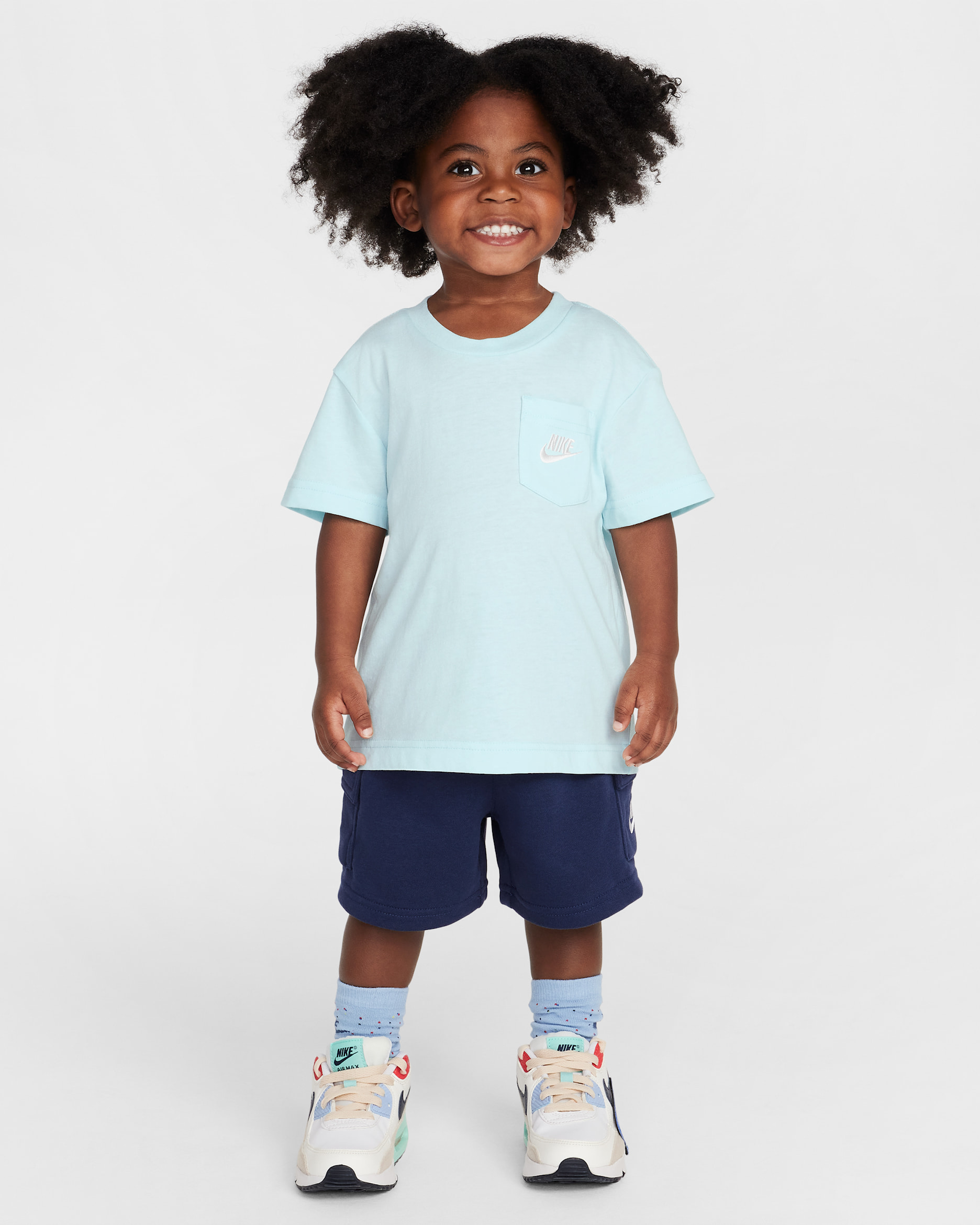 Nike Sportswear Toddler Pocket T-Shirt and French Terry Shorts Set - Midnight Navy