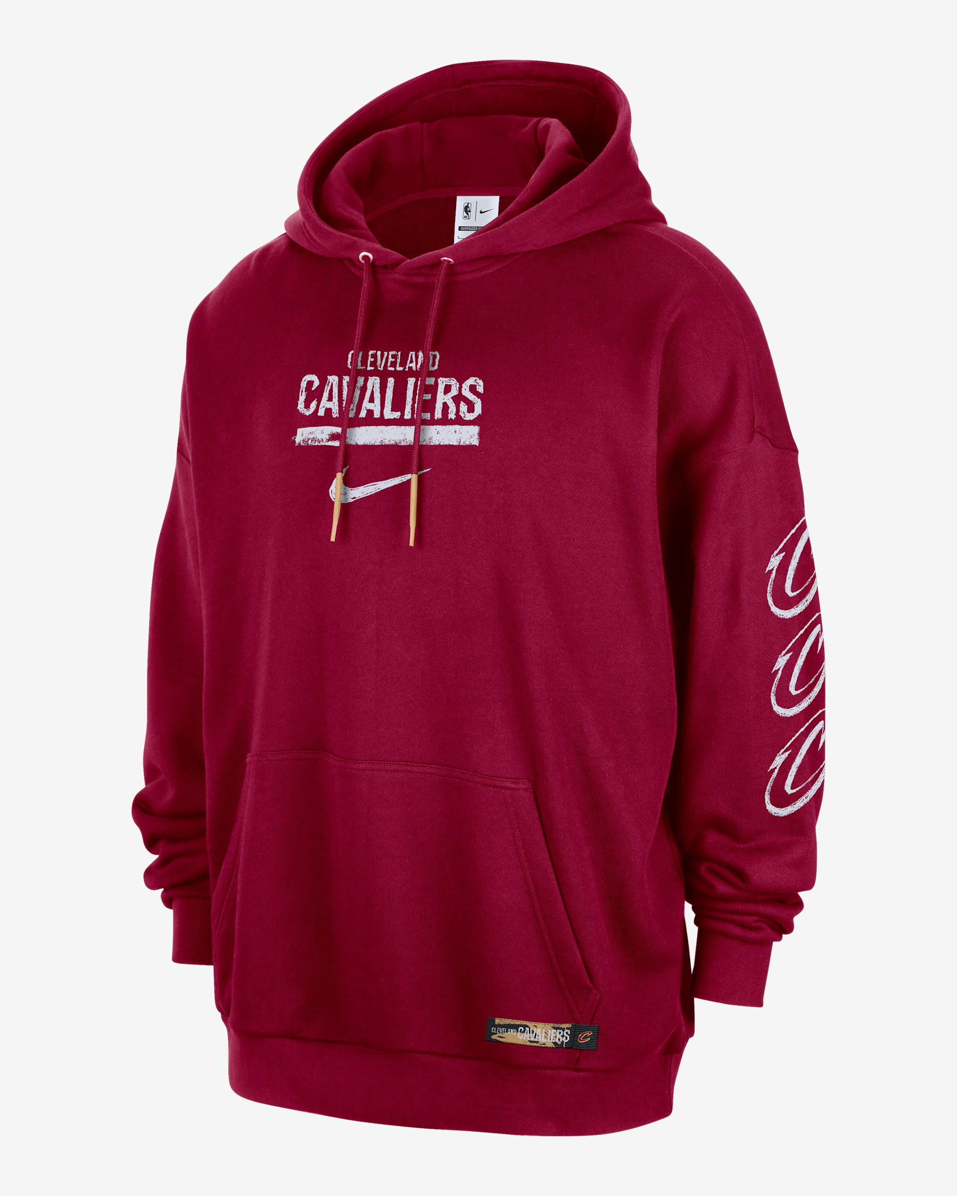 Cleveland Cavaliers Courtside Men's Jordan NBA Club Premium Pullover Hoodie - Team Red/Club Gold