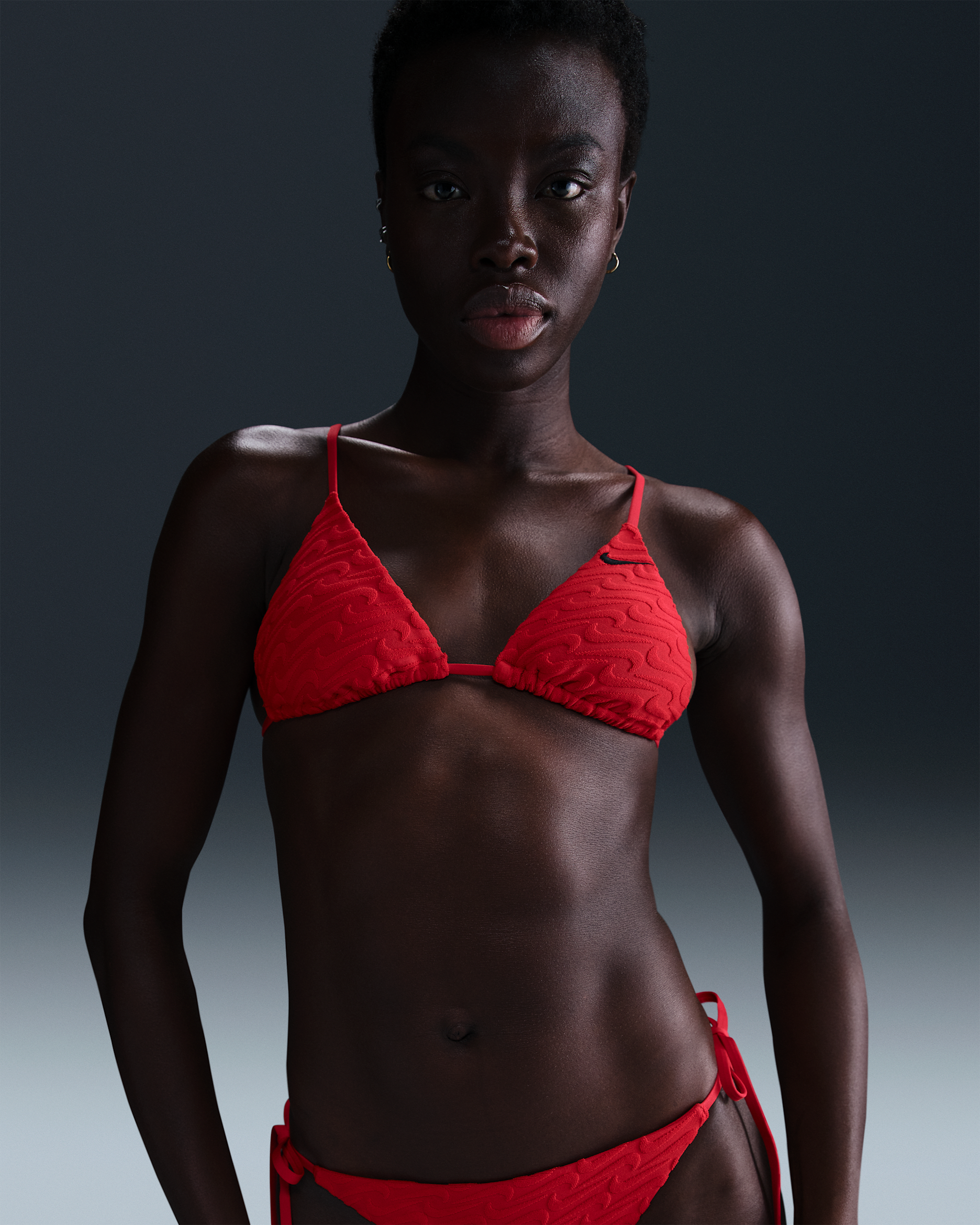 Nike Swim Swoosh Link Women's Terry Triangle Bikini Top - University Red