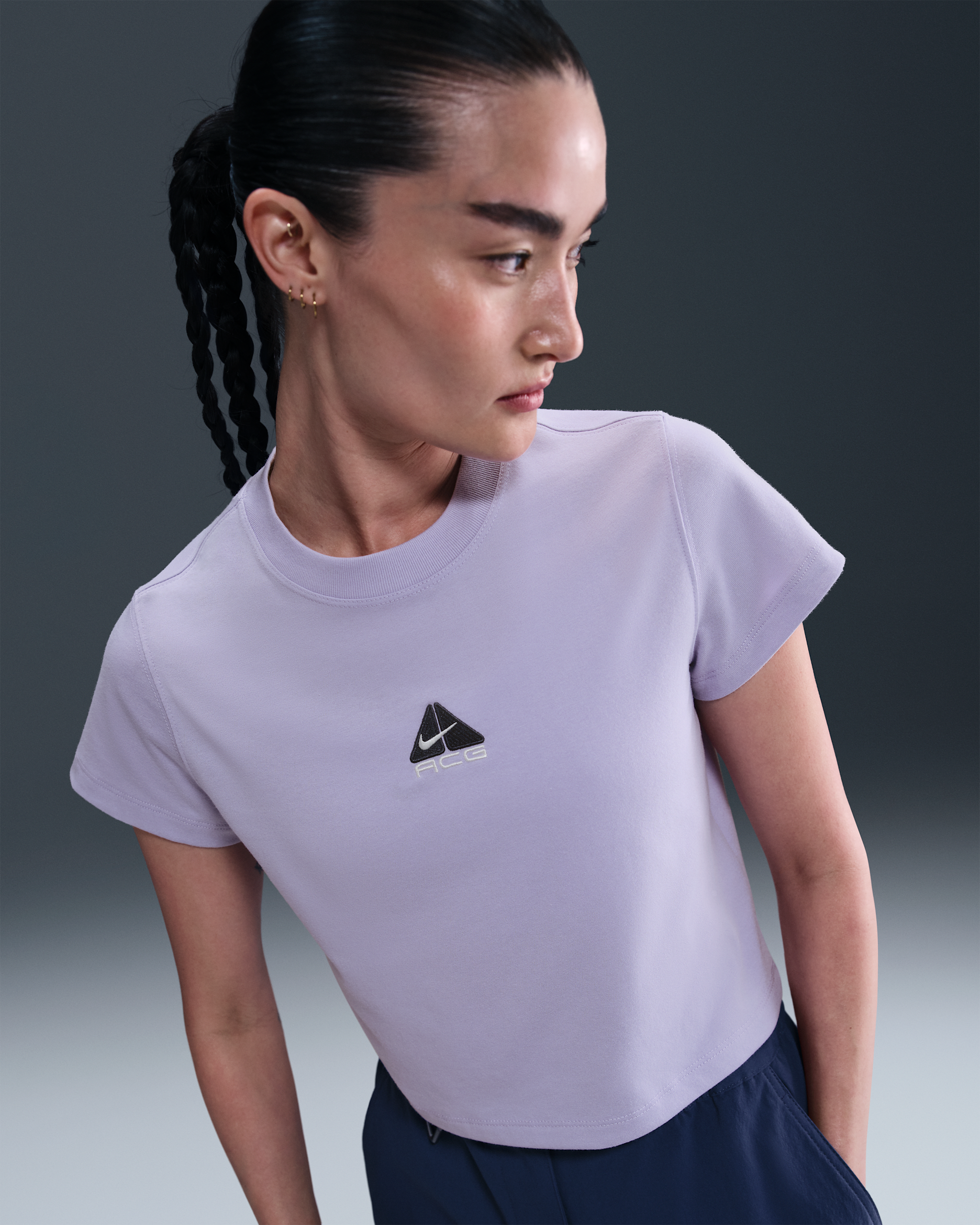 ナイキ ACG ウィメンズ Dri-FIT ショートスリーブ Tシャツ - ハイドランジア/サンダーブルー/サミットホワイト