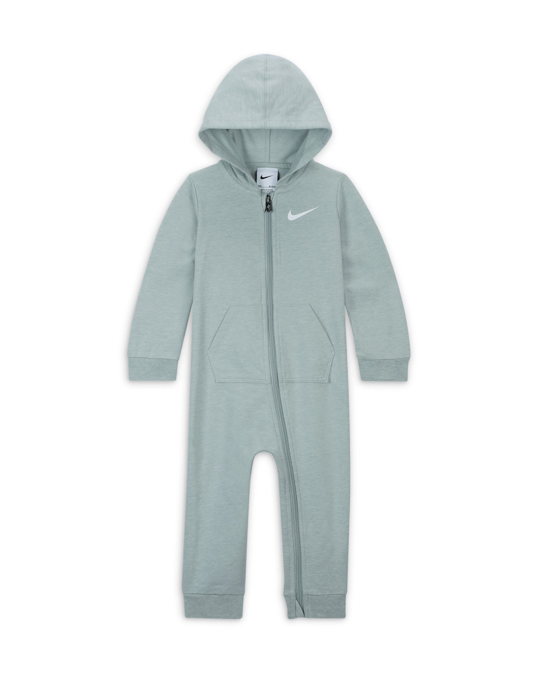 Nike Essentials Baby (12-24M) Hooded Coverall - Mica Green