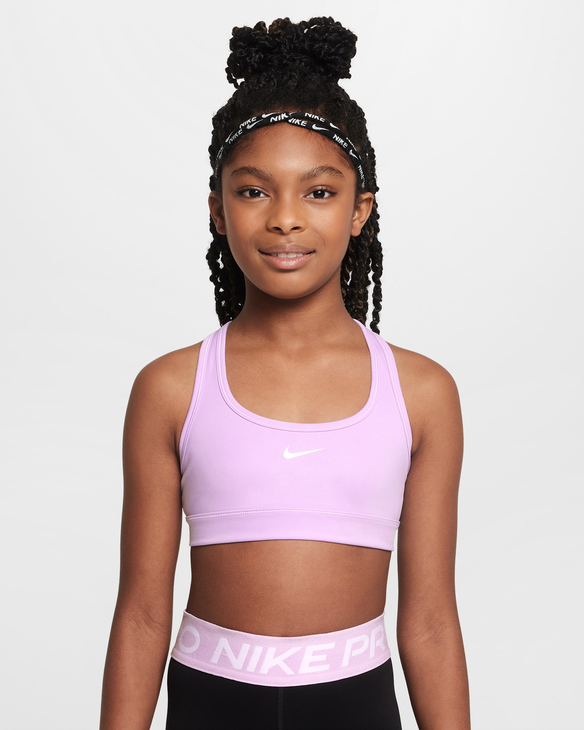 Nike Swoosh Girls' Sports Bra - Doll/White