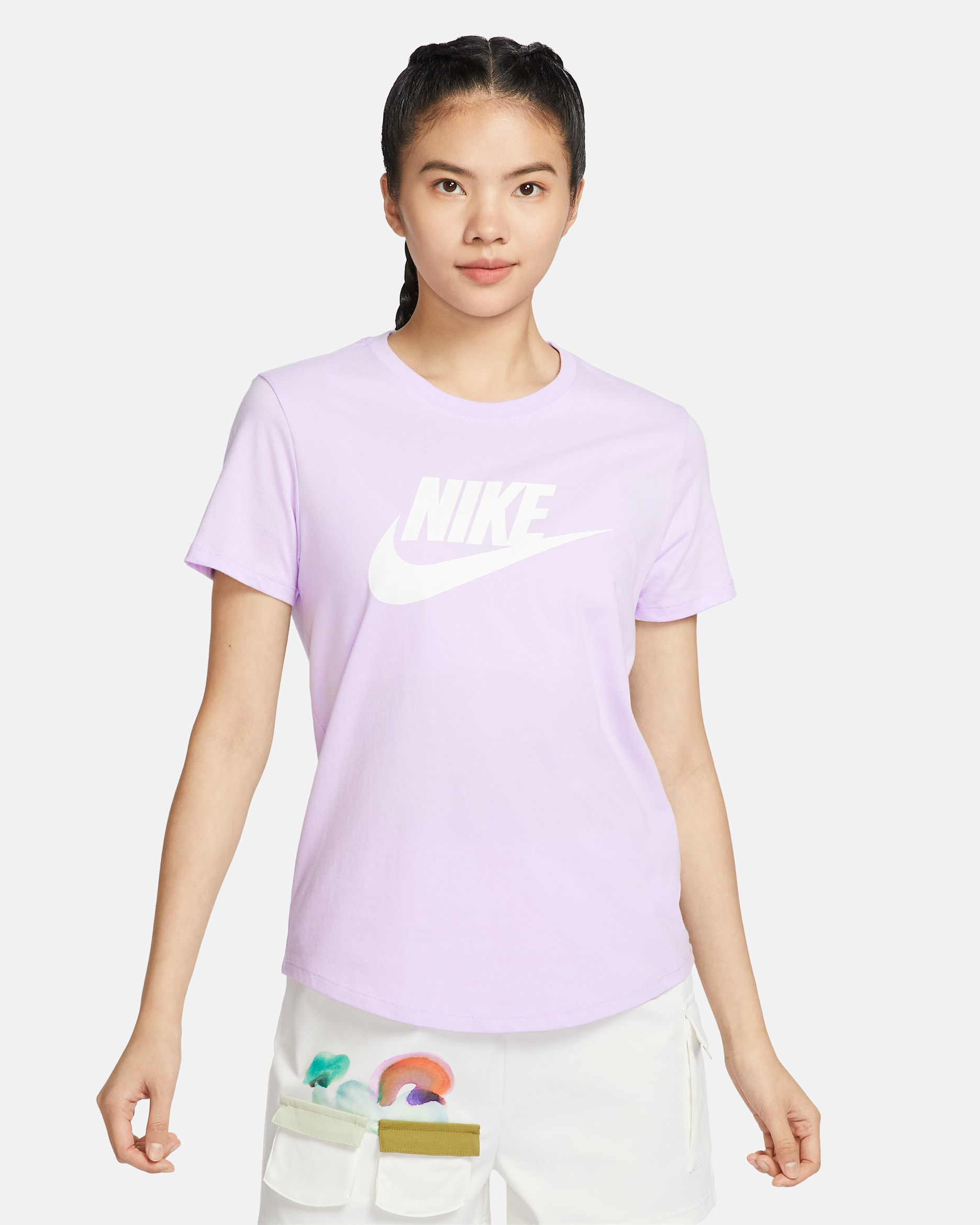 Nike Sportswear Essentials Women's Logo T-Shirt - Violet Mist/White