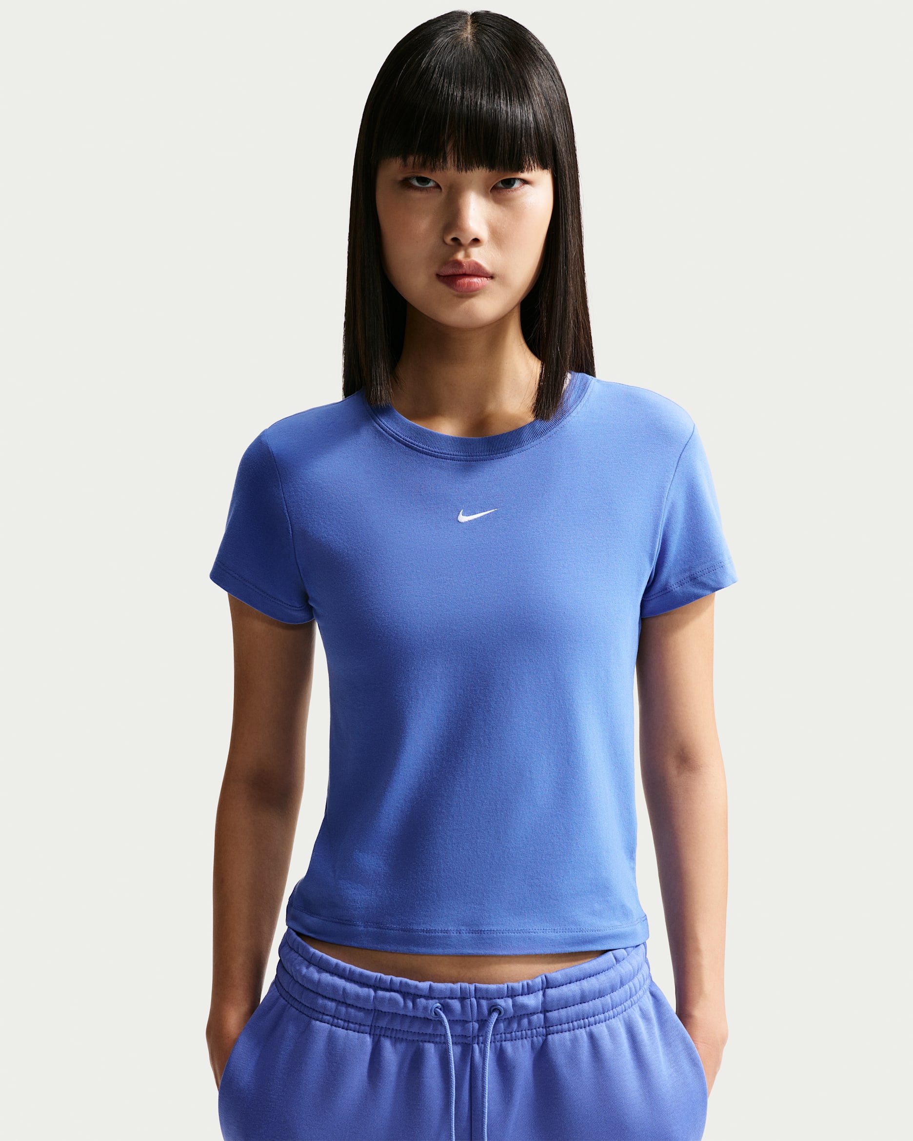 Nike Sportswear Chill Knit Women's T-Shirt - Light Medium Blue/White