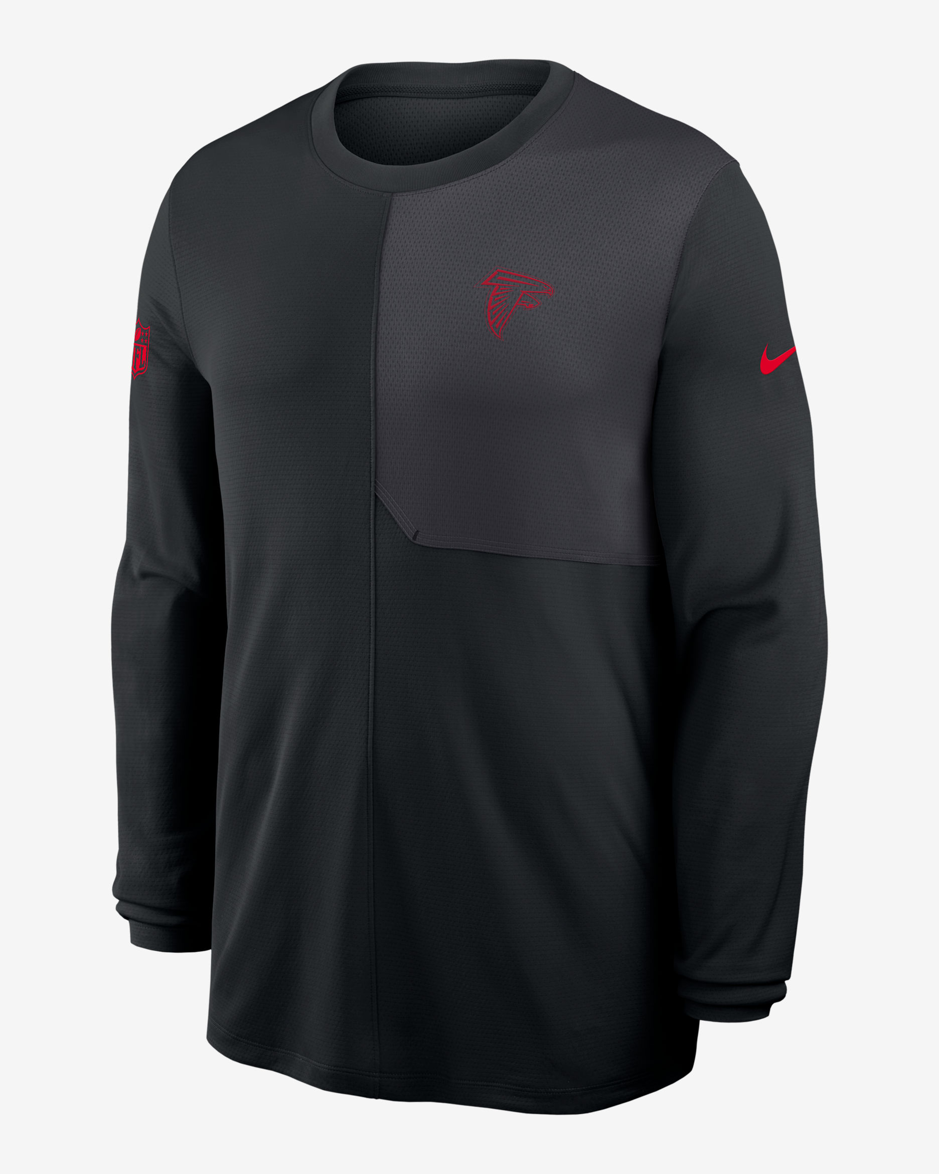 Playera de manga larga Nike Dri-FIT de la NFL para hombre Atlanta Falcons Sideline Coach - Negro