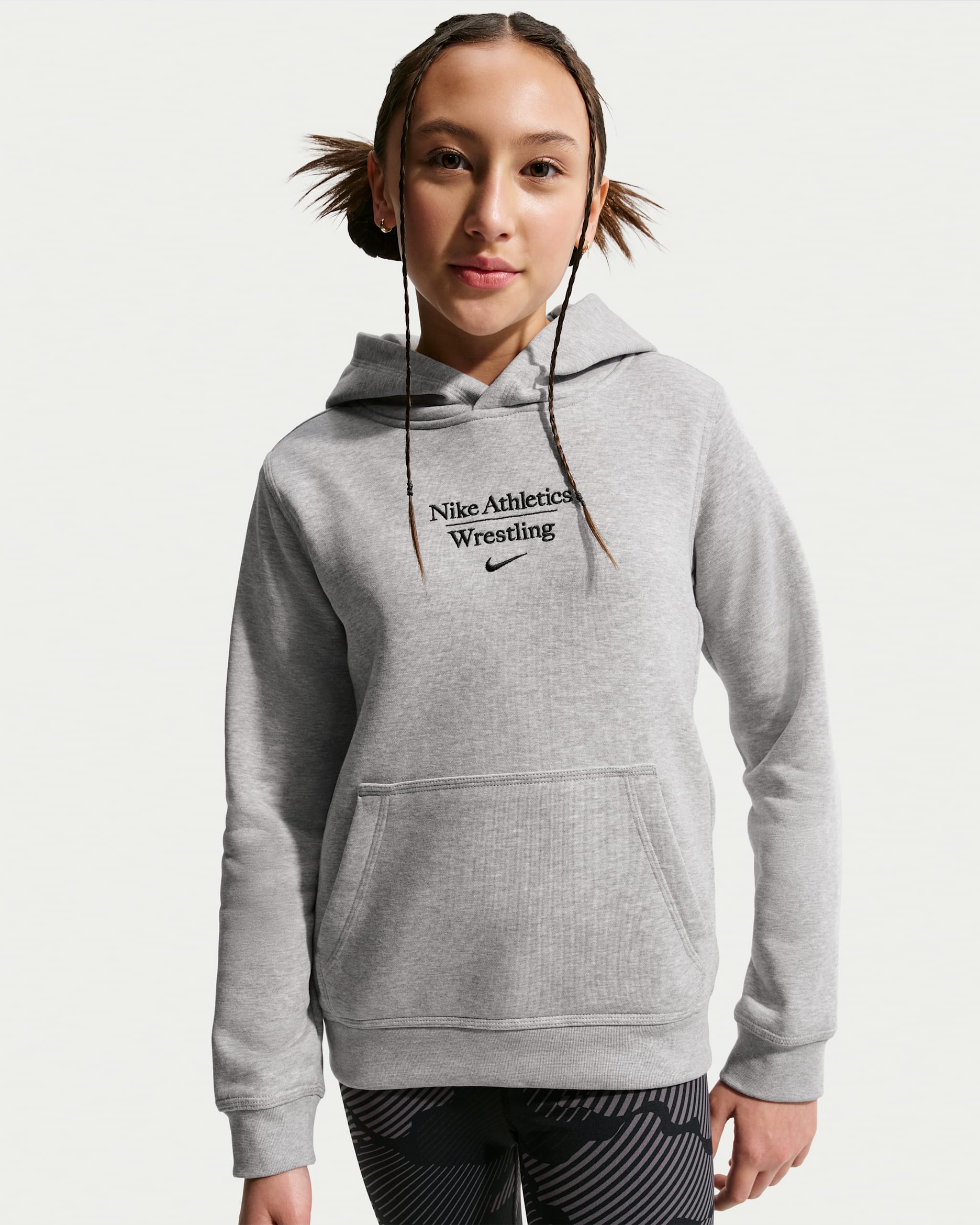 Nike Big Kids' Wrestling Pullover Hoodie - Dark Grey Heather