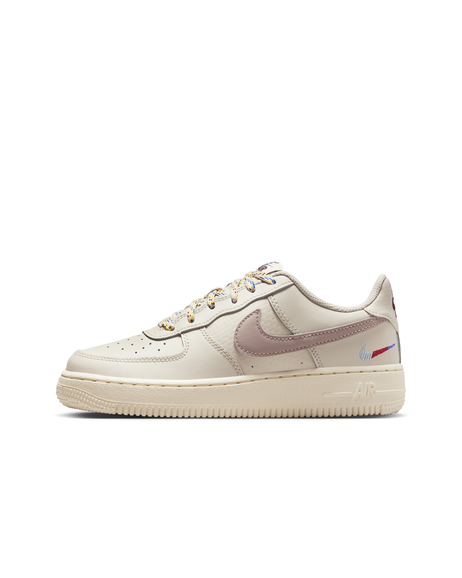 Tenis para niños grandes Nike Air Force 1 LV8 1 - Marrón verdoso claro/Burdeos enérgico/Azul cometa/Malta