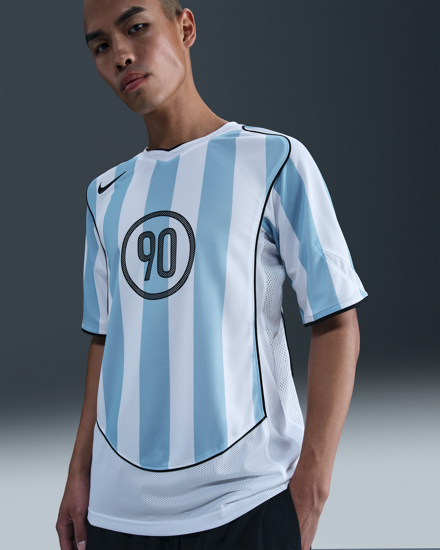 Nike Total 90 Men's Dri-FIT Football Shirt - Psychic Blue/White/Black/Black