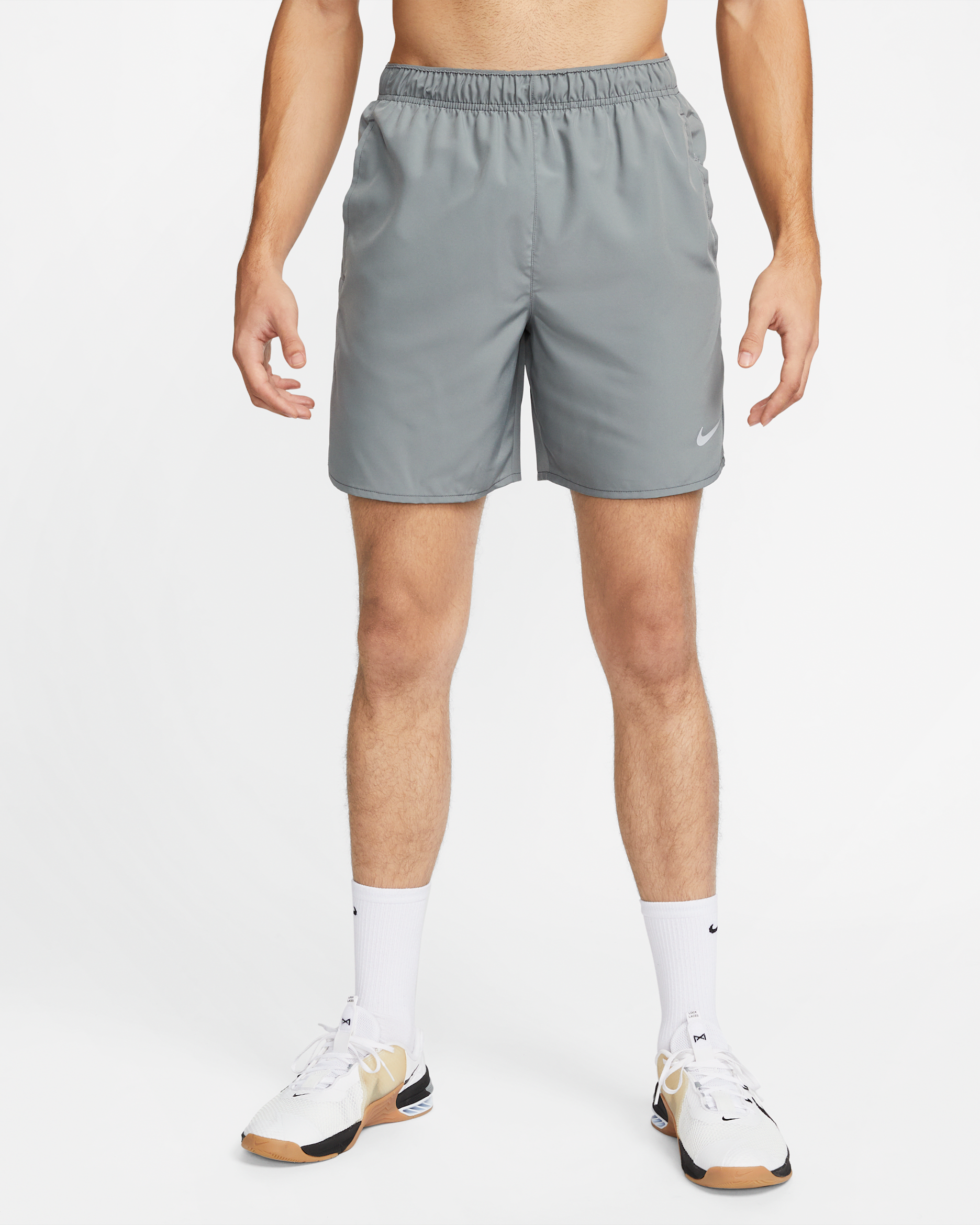 Nike Challenger Men's Dri-FIT 18cm (approx.) Unlined Running Shorts - Smoke Grey/Smoke Grey/Black