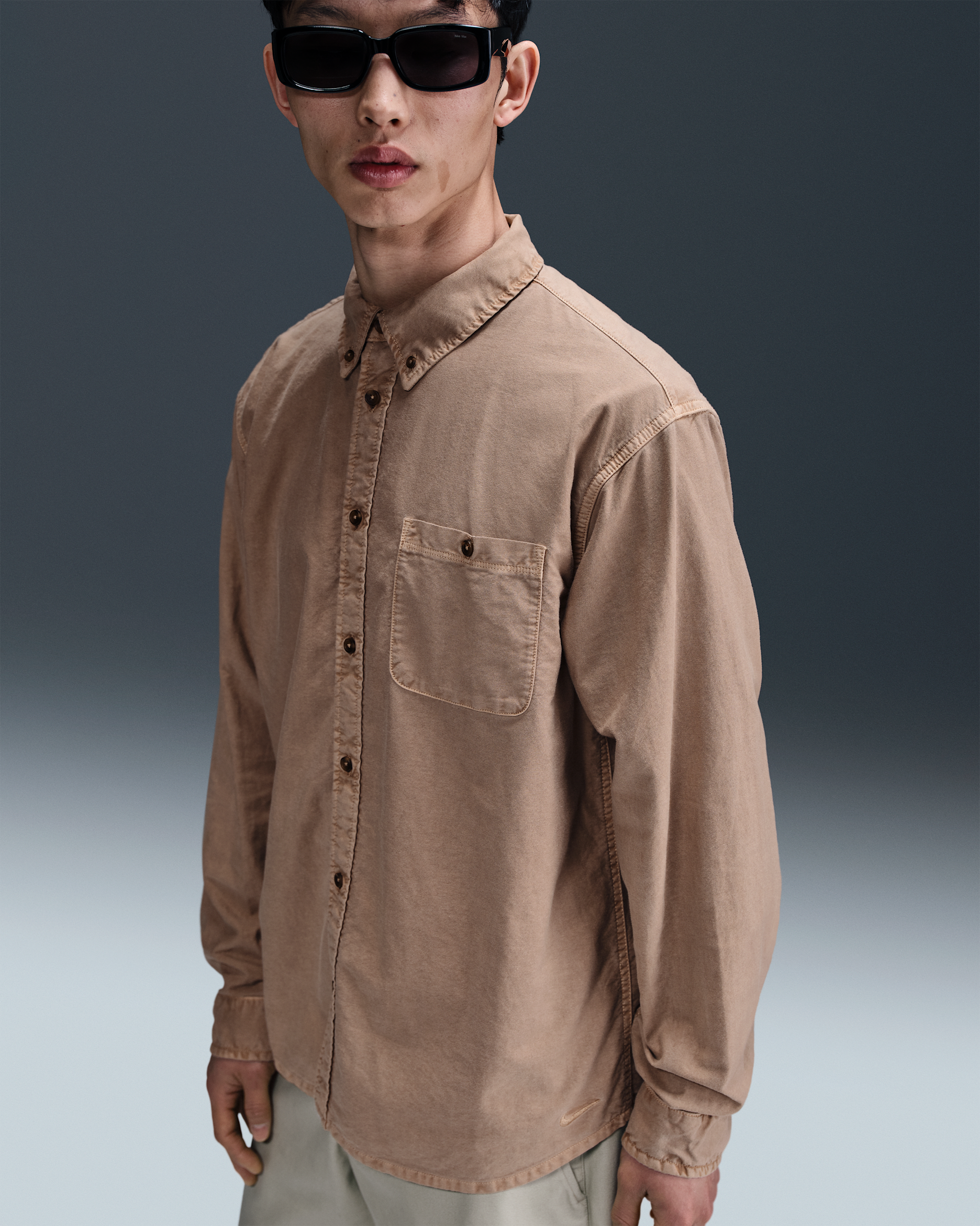 Nike Life Men's Oxford Shirt - Hemp/Hemp