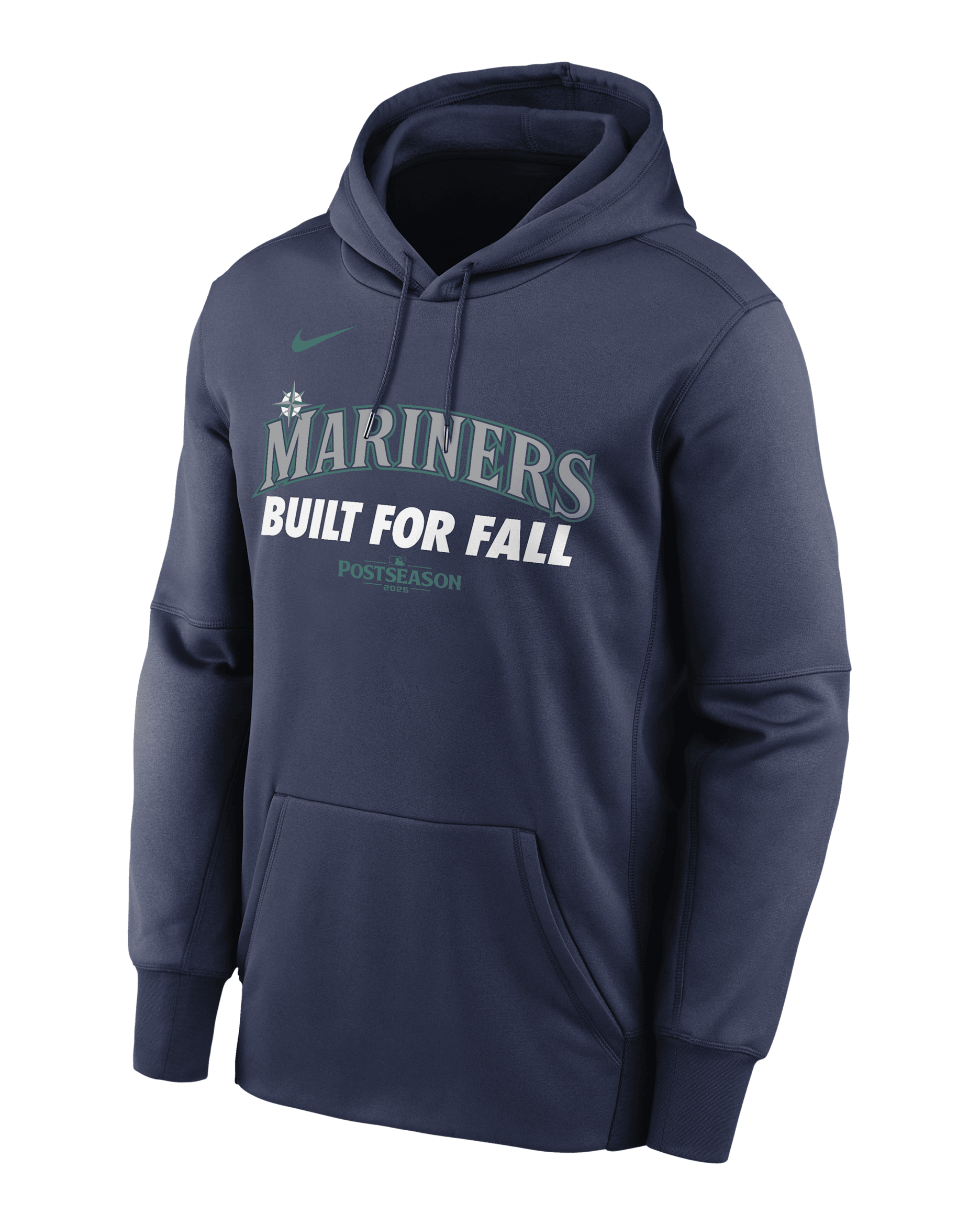 Seattle Mariners 2025 Postseason Authentic Collection Men’s Nike Therma MLB Pullover Hoodie - Navy
