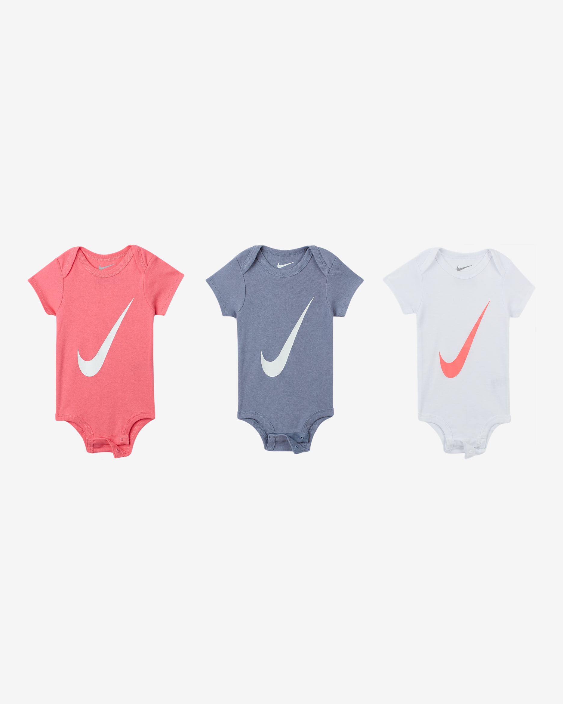 Nike Baby (0–6M) Bodysuit Set (3-Pack) - Pink Nebula