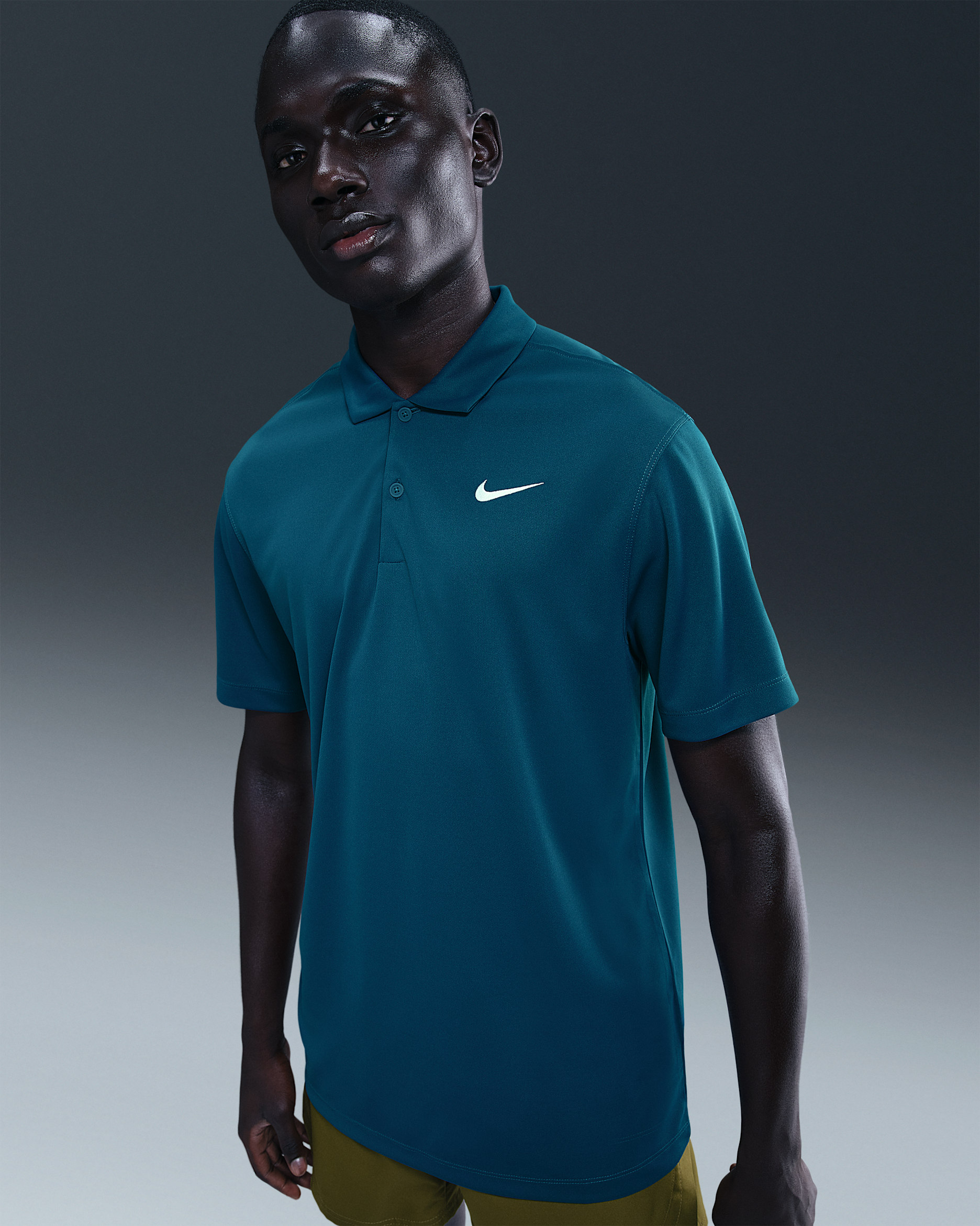 Ανδρική μπλούζα πόλο για τένις NikeCourt Dri-FIT - Blue Force/Λευκό