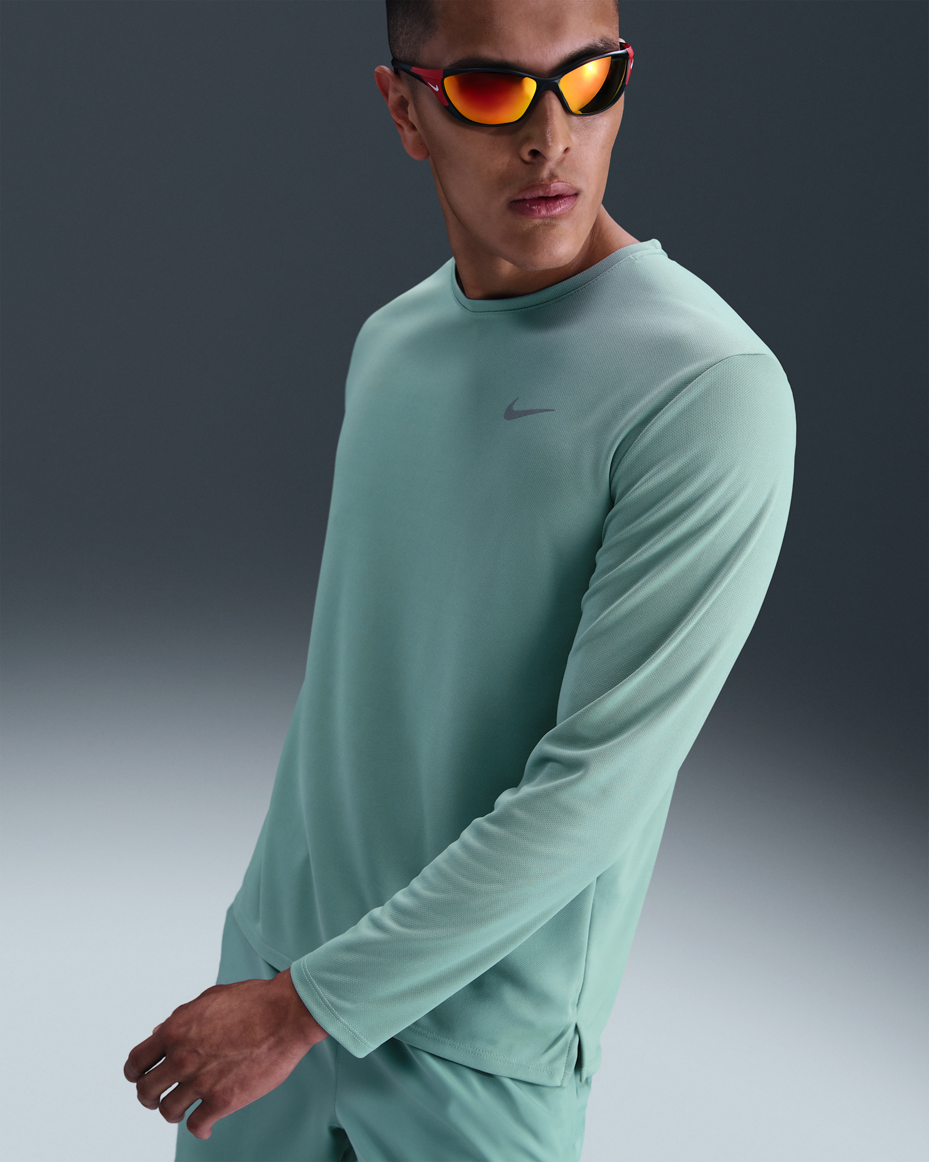 Nike Miler Men's Dri-FIT UV Long-Sleeve Running Top - Cannon