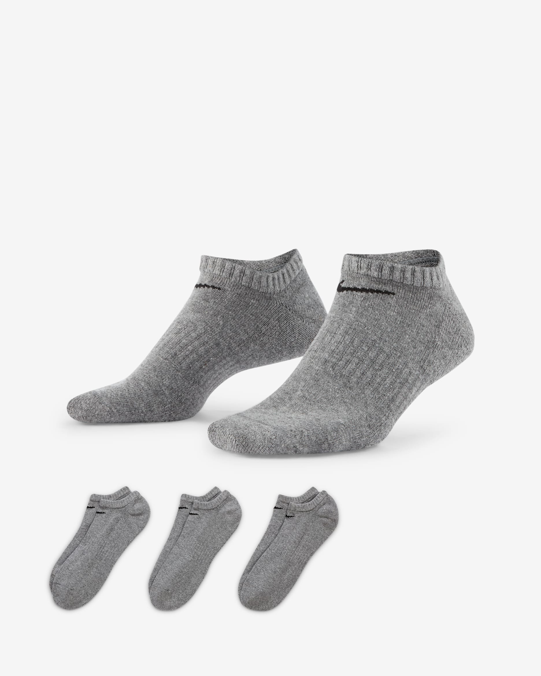 나이키 에브리데이 쿠션 트레이닝 발목 양말(3켤레) - 카본 헤더/블랙