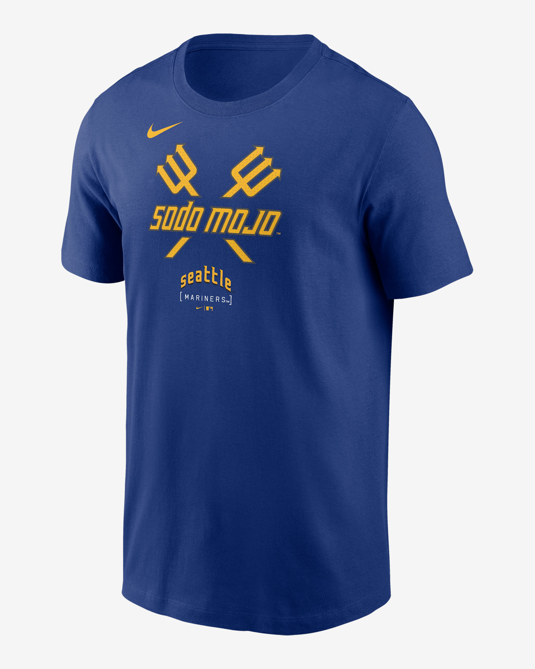 Playera Nike de la MLB para hombre Seattle Mariners City Connect Logo - Azul royal