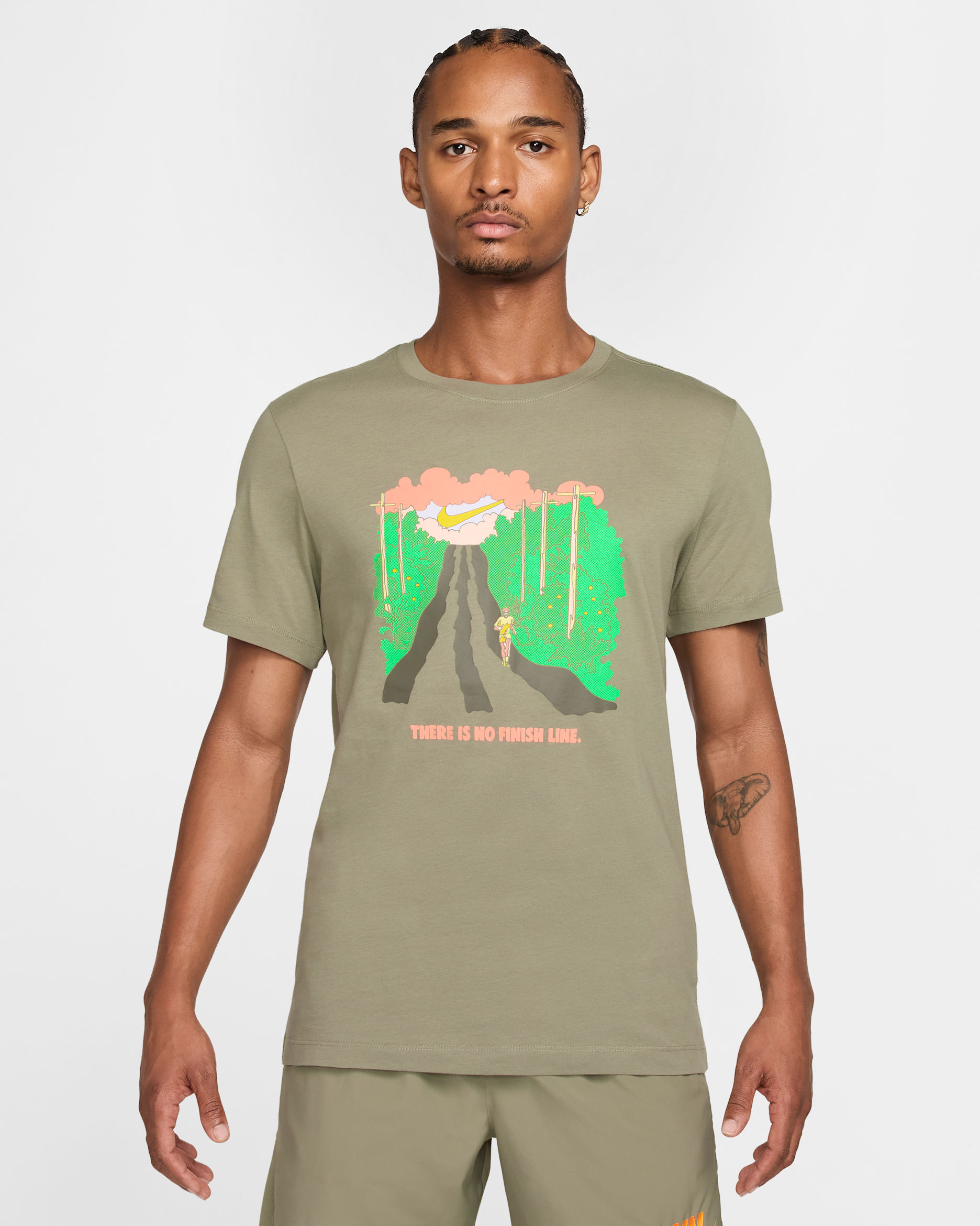 나이키 남성 러닝 티셔츠 - 라이트 아미