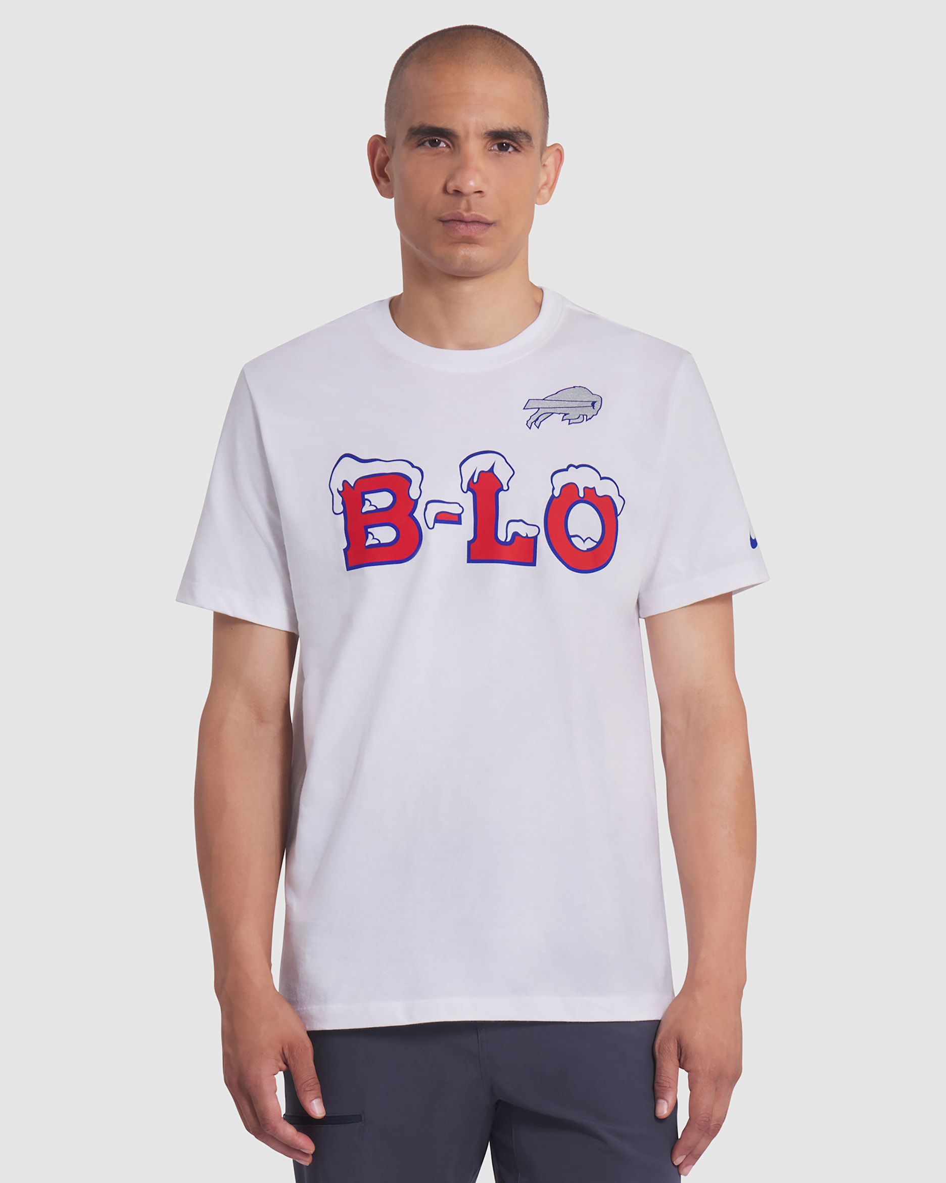 Playera Nike de la NFL para hombre Buffalo Bills Rivalries Collection Essential - Blanco