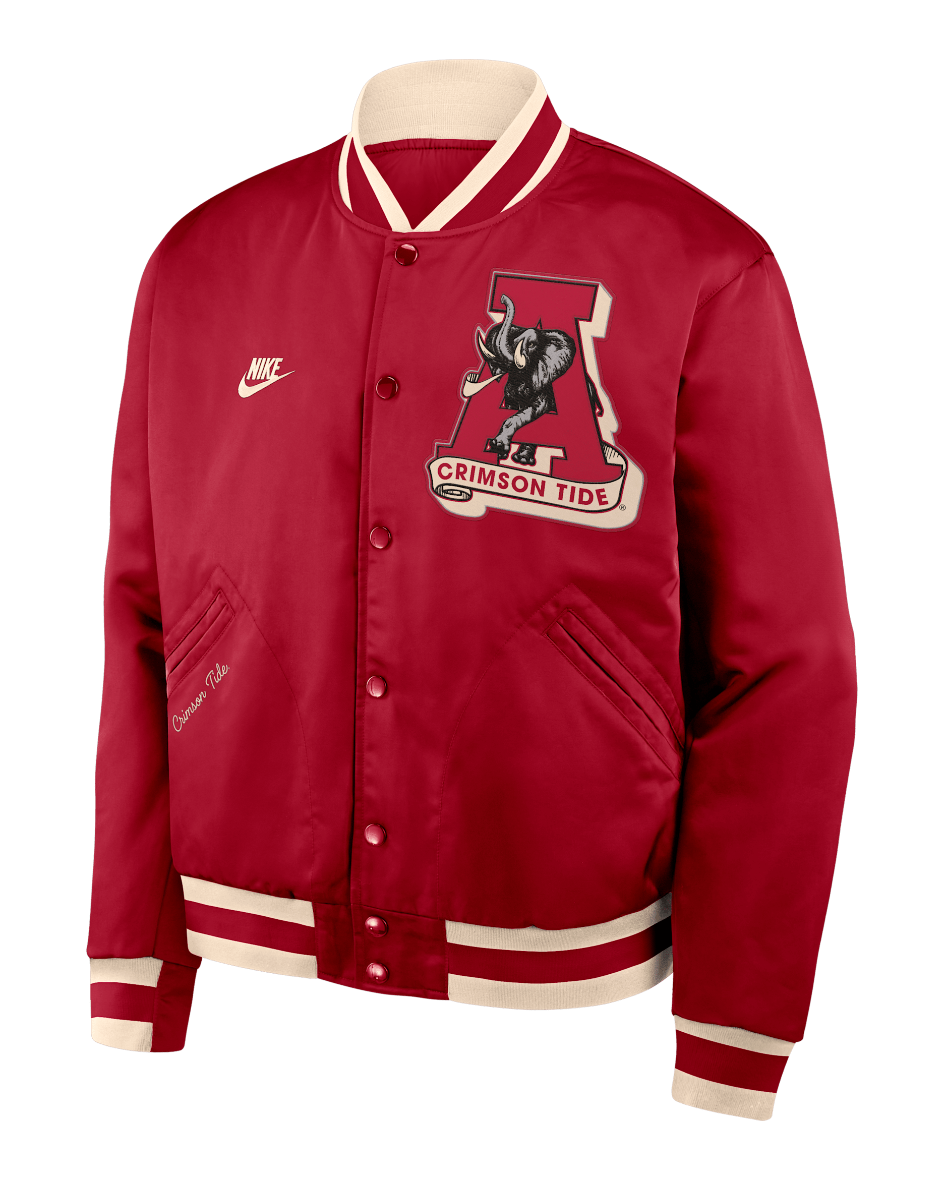 Alabama Legacy Men's Nike College Full-Snap Bomber Jacket - Crimson