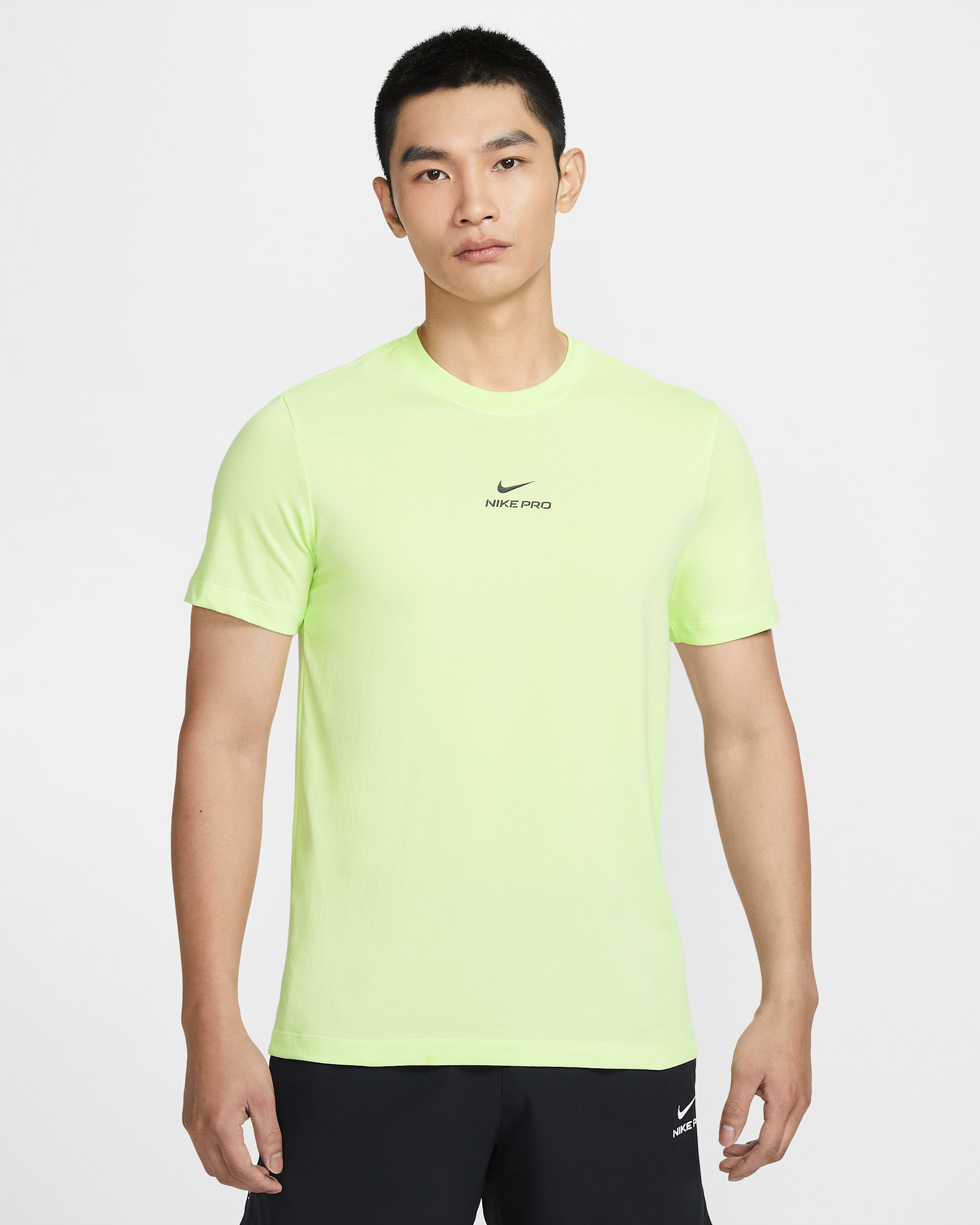 Nike Pro Men's Dri-FIT T-Shirt - Light Liquid Lime/Black