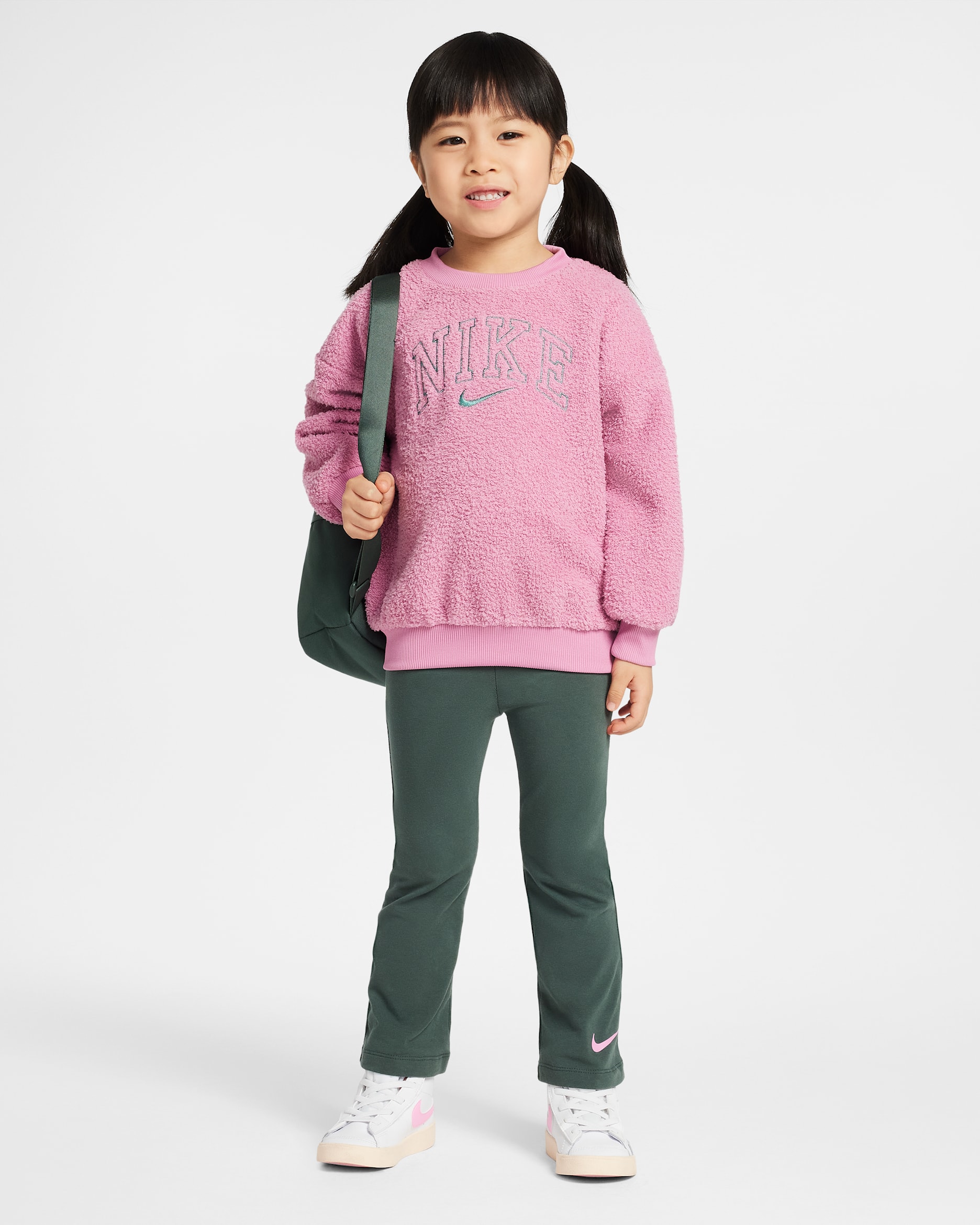 Nike Swoosh Spirit Toddler Crew and Leggings Set - Magic Flamingo