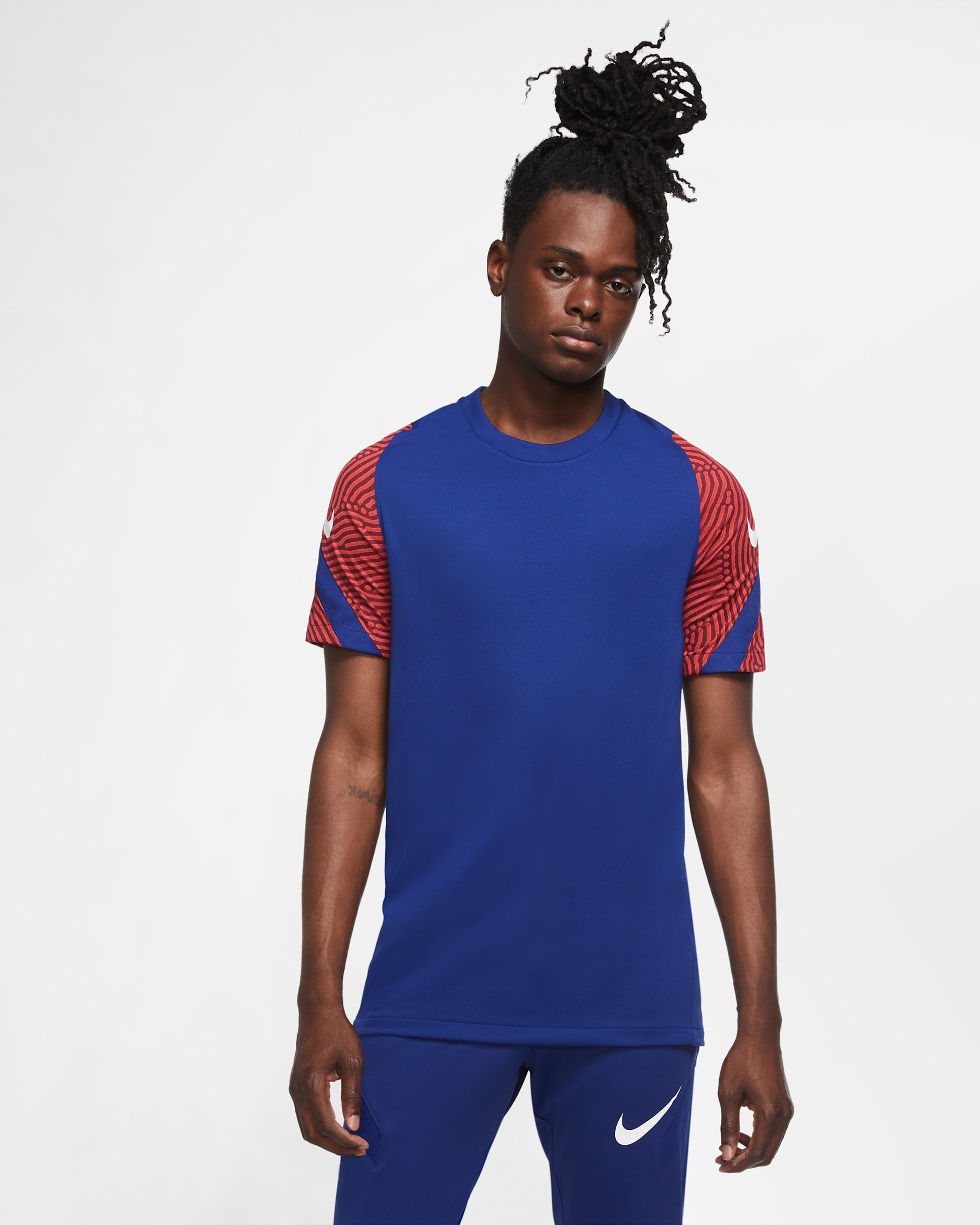 Nike Dri-FIT Strike Men's Short-Sleeve Football Top - Deep Royal Blue/Dark Beetroot/Bright Crimson/White