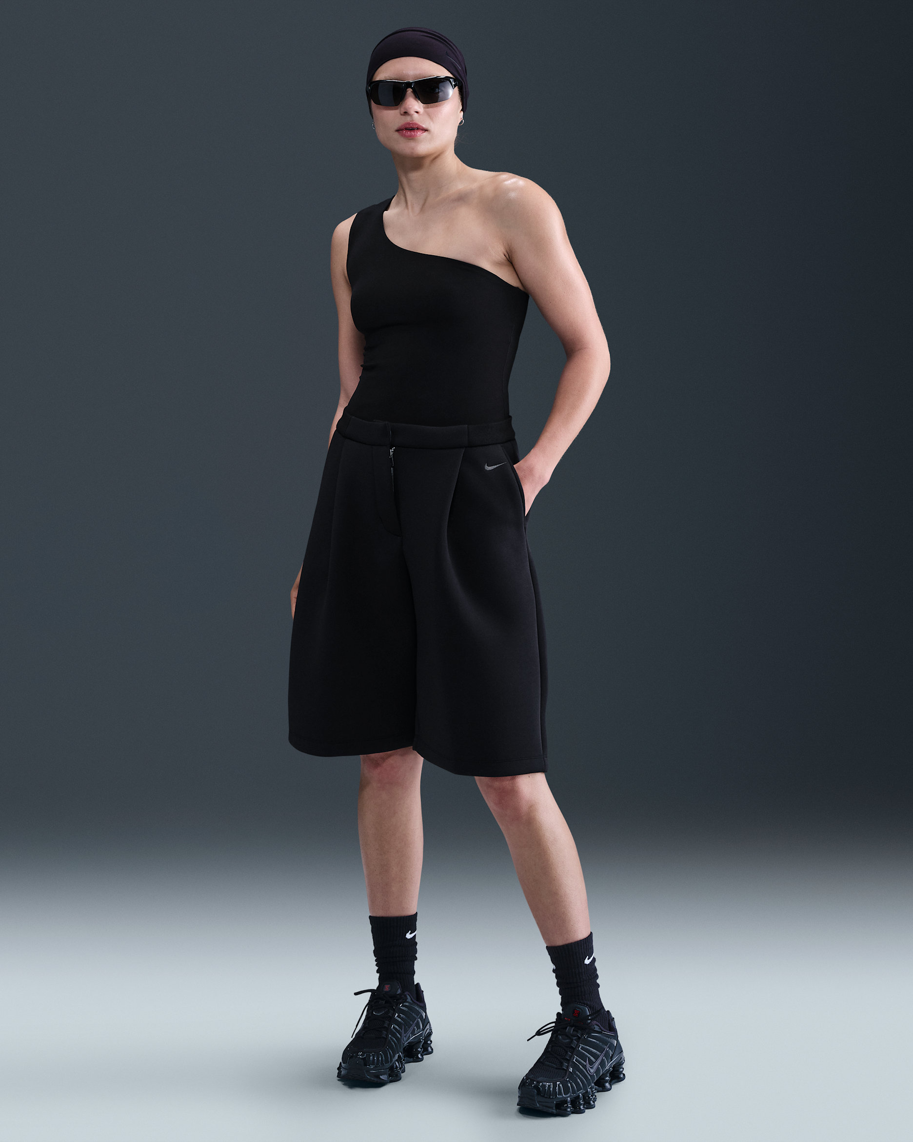 Nike Sportswear Modern Fleece Women's Mid-Rise Loose Shorts - Black/Anthracite