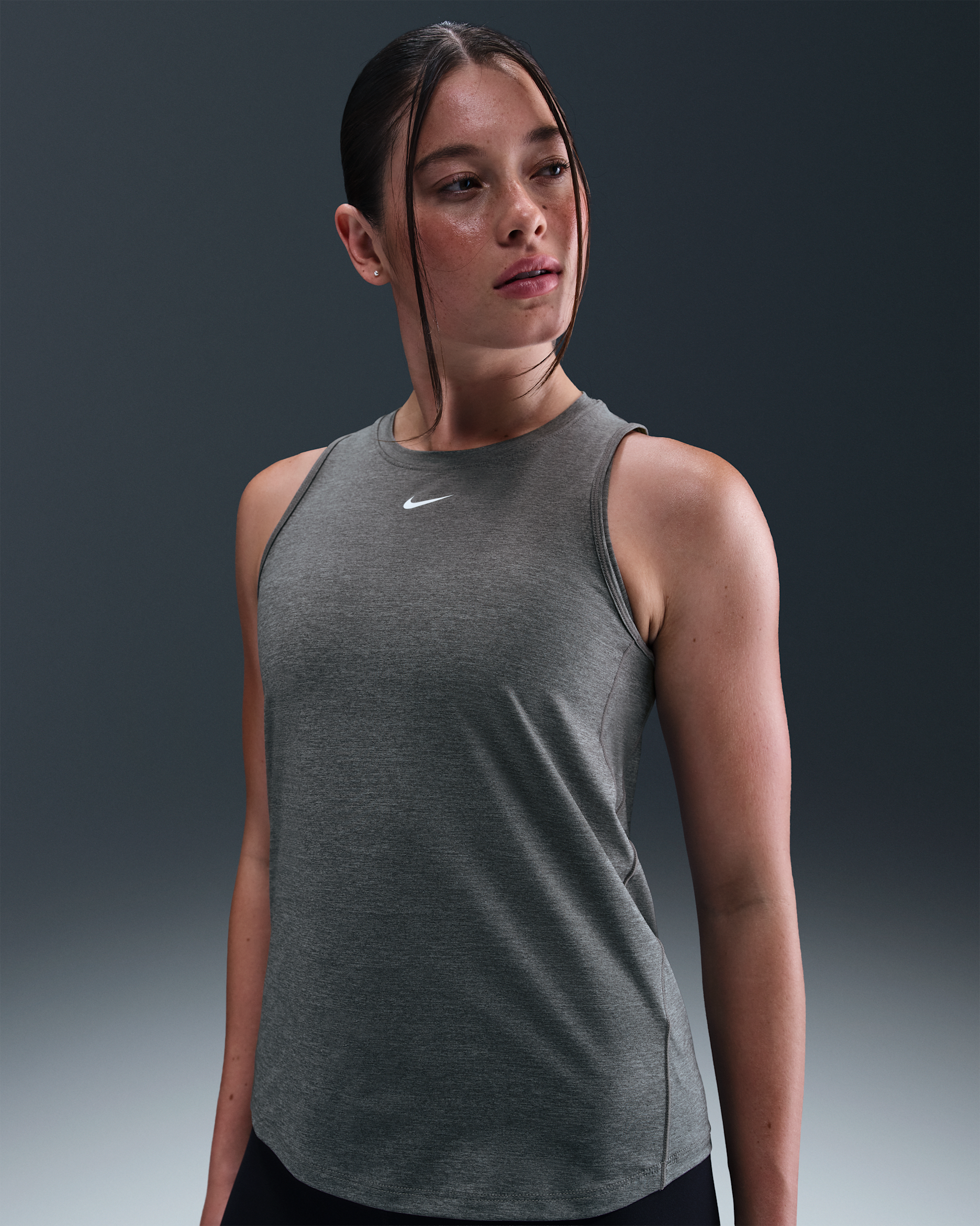 Nike One Classic Women's Dri-FIT Tank Top - Smoke Grey/Heather/White