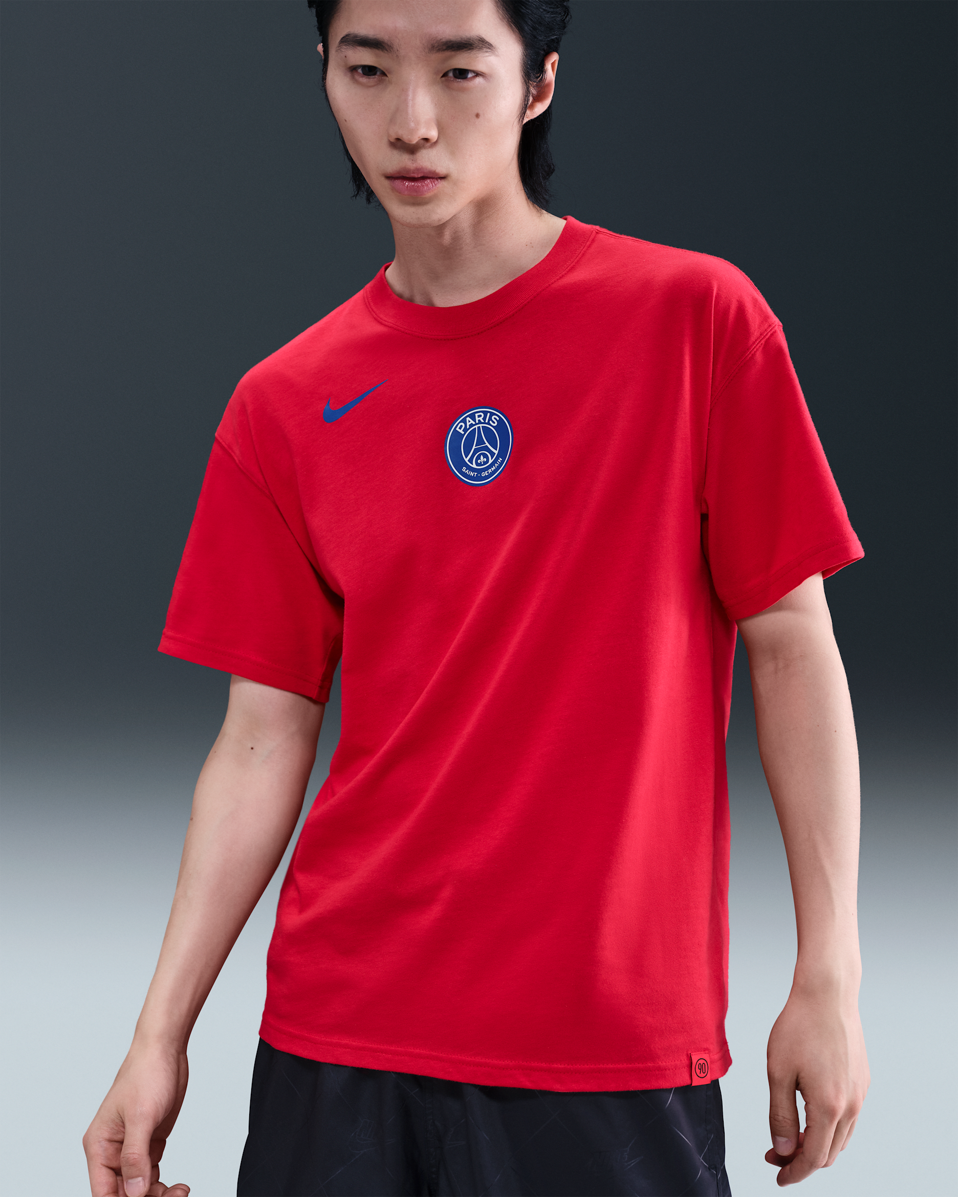 파리 생제르맹 남성 나이키 토탈 90 축구 티셔츠 - 글로벌 레드