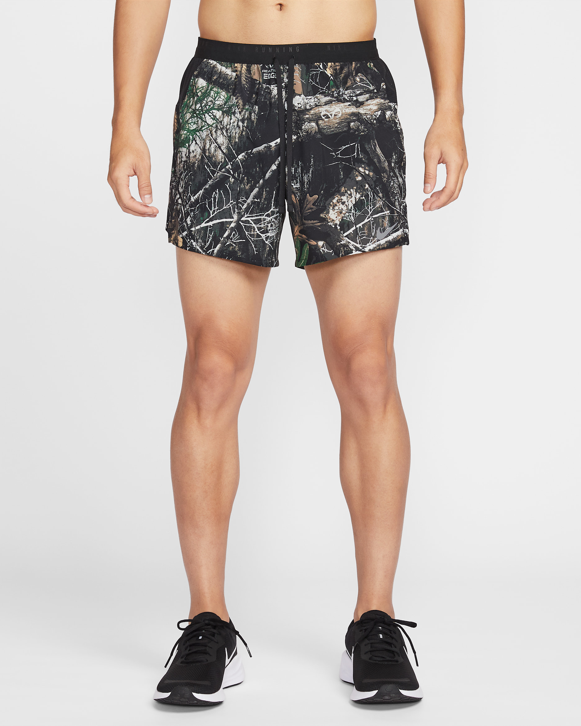 ナイキ ストライド メンズ Dri-FIT 13cm リアルツリー ランニングショートパンツ (インナー付き) - アンスラサイト/ブラック