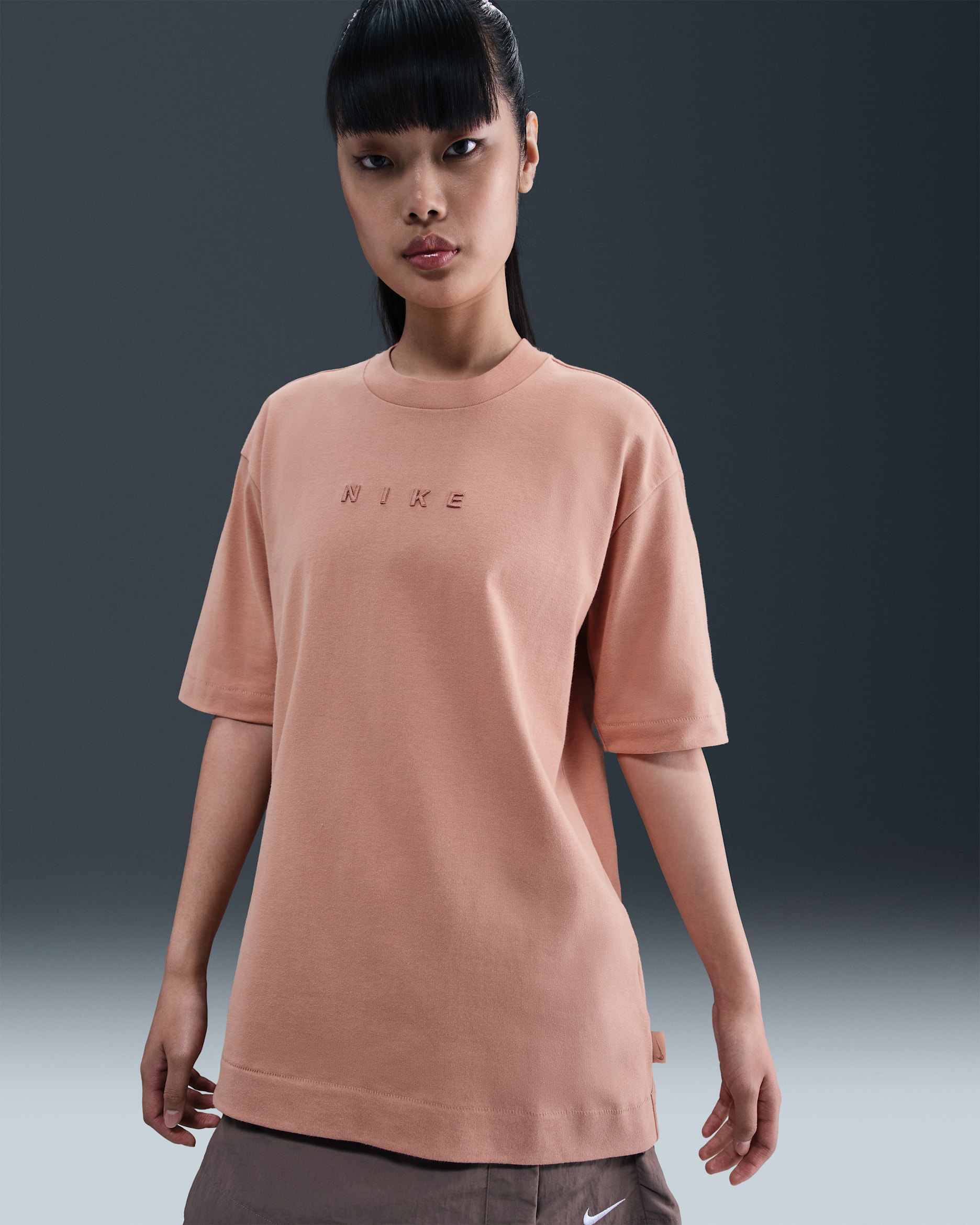 Nike Sportswear Women's Oversized Short-Sleeve T-Shirt - Rose Gold