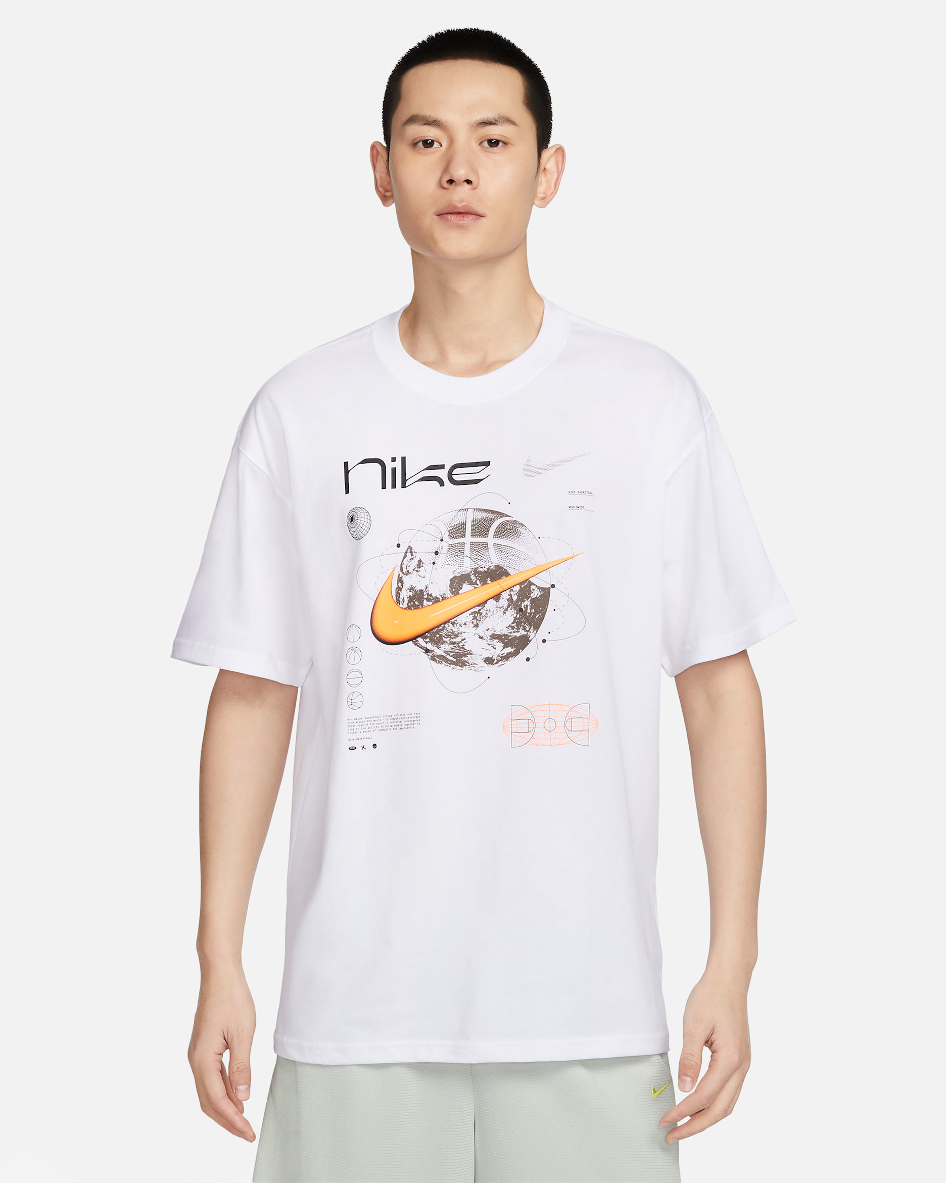 เสื้อยืดบาสเก็ตบอลผู้ชาย Max90 Nike - ขาว