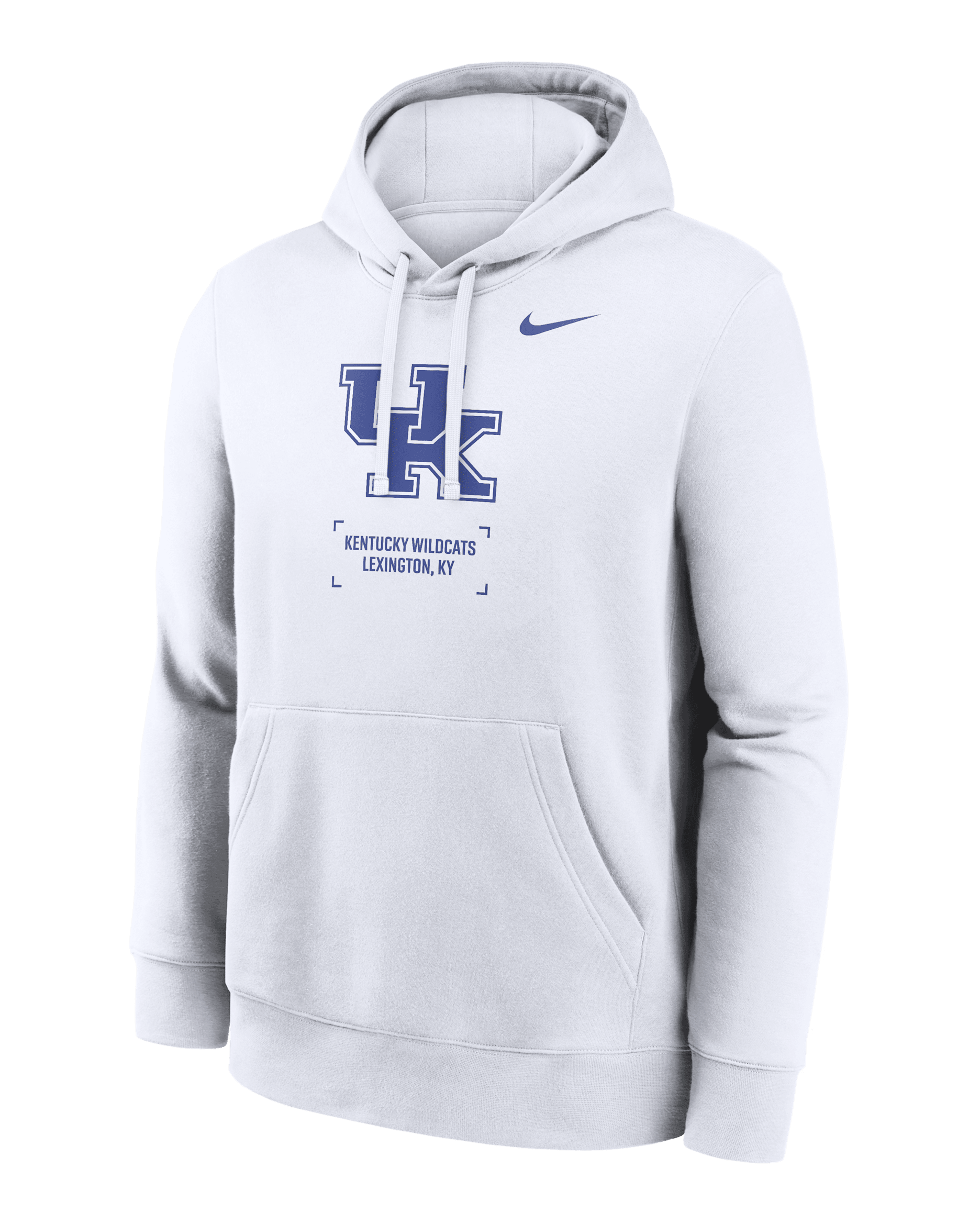 Sudadera con gorro sin cierre universitaria Nike para hombre Kentucky Club Basketball 2-Hit - Blanco