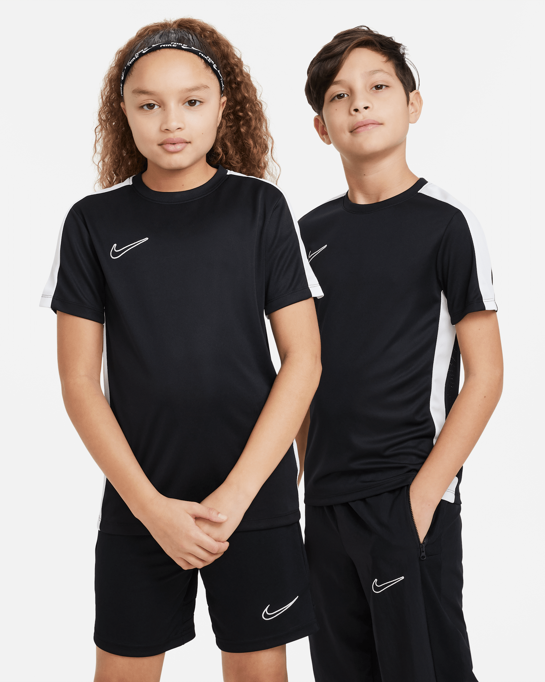 Nike Dri-FIT Academy Kids' Football Top - Black/White/White